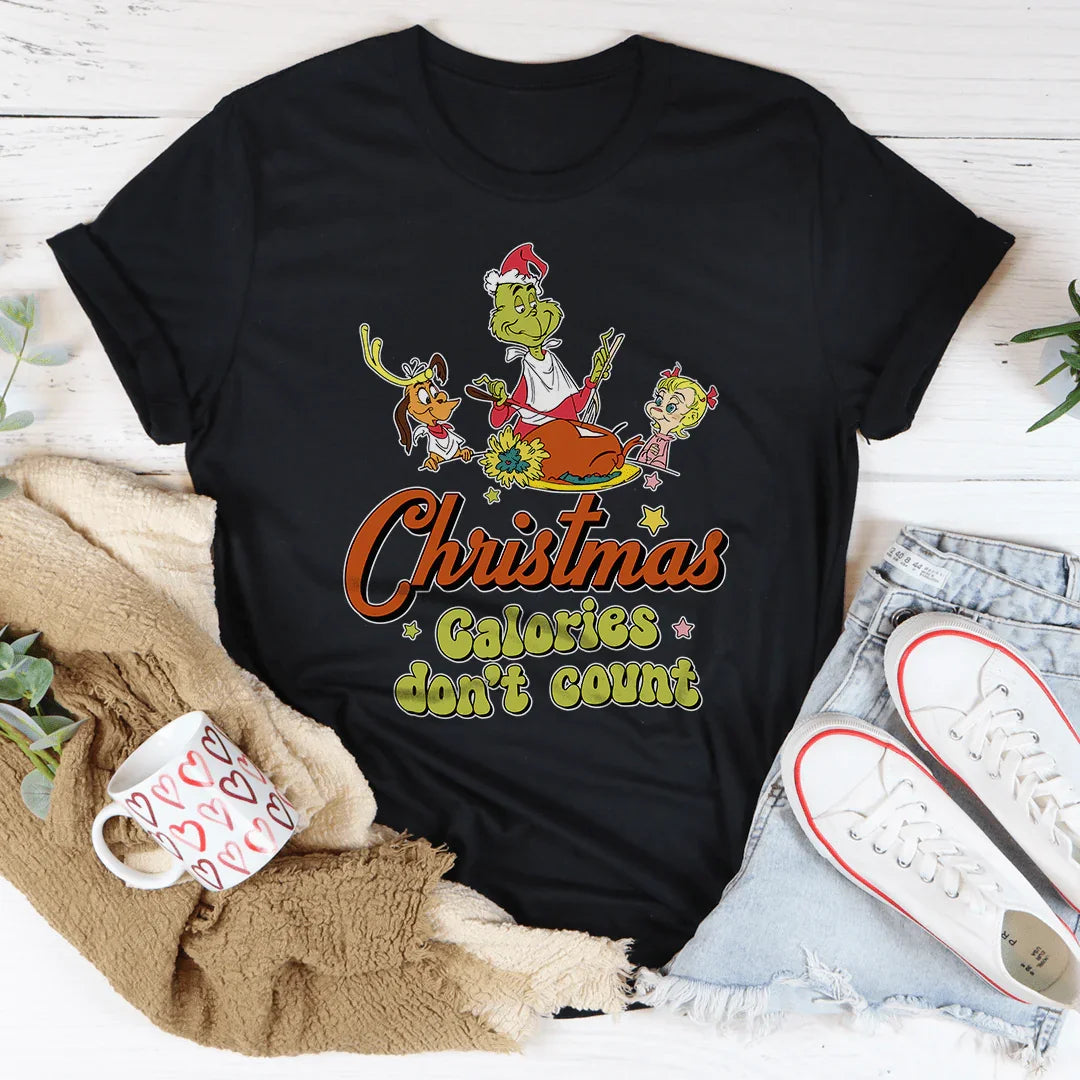 Christmas Calories Don't Count Tee Black Heather / S Peachy Sunday T-Shirt