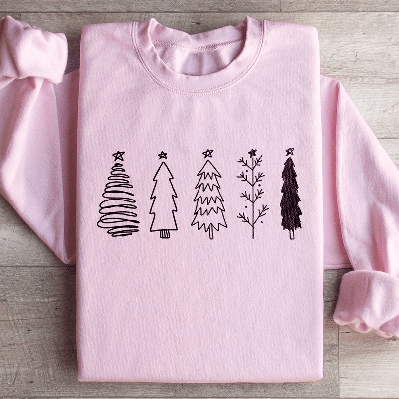 Christmas Trees Sweatshirt Light Pink / S Peachy Sunday T-Shirt