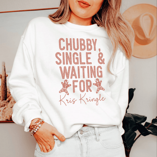 Chubby Single & Waiting Sweatshirt White / S Peachy Sunday T-Shirt