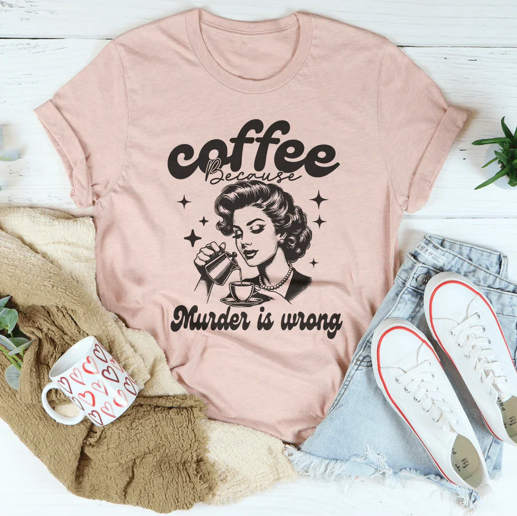 Targa Metallica Divertente Gatto Nero 20x30 Cm – Scritta Coffee Because Murder Is Wrong, Stile Ruggine Vintage, Decorazione Da Parete Per Bar E Cucina