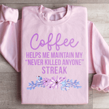 Coffee Helps Me Sweatshirt Light Pink / S Peachy Sunday T-Shirt