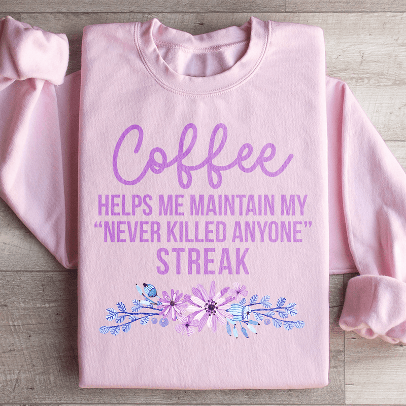 Coffee Helps Me Sweatshirt Light Pink / S Peachy Sunday T-Shirt