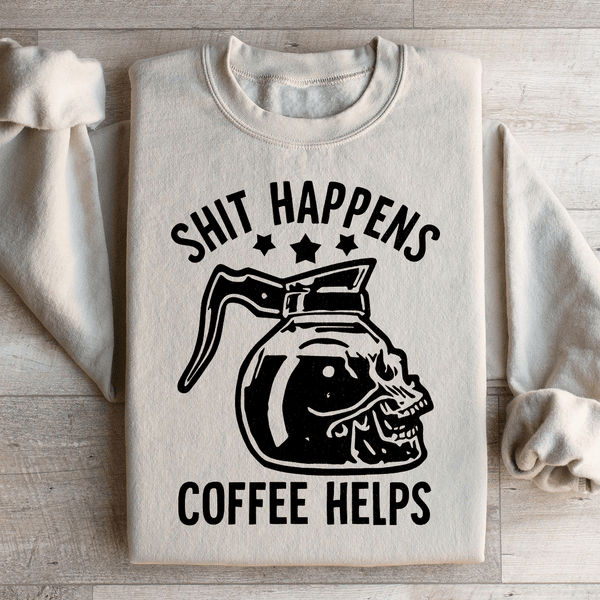 Coffee Helps Sweatshirt Sand / S Peachy Sunday T-Shirt