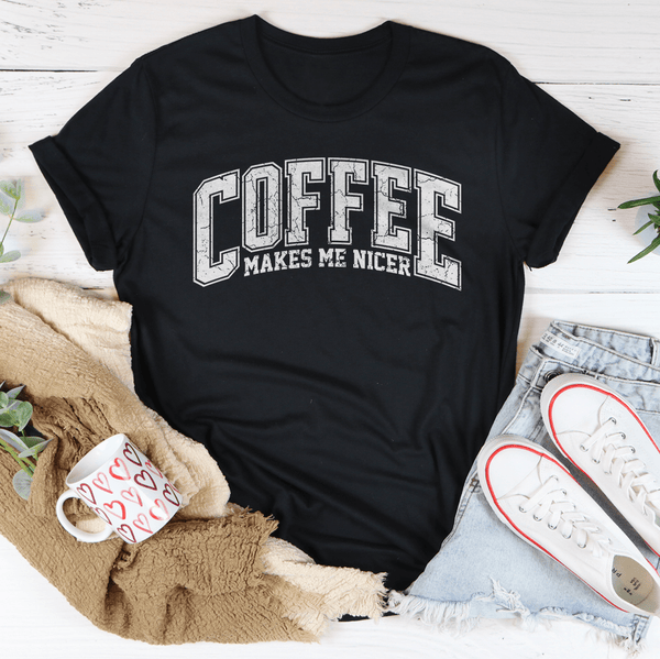 Coffee Makes Me Nicer Tee Black Heather / S Peachy Sunday T-Shirt