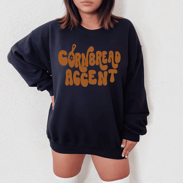 Cornbread Accent Sweatshirt Black / S Peachy Sunday T-Shirt