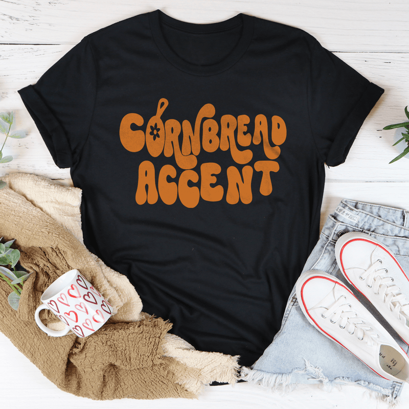 Cornbread Accent Tee Black / S Peachy Sunday T-Shirt