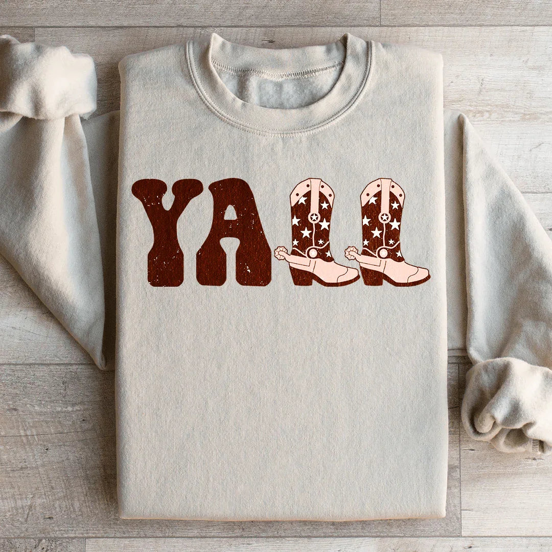 Cowboy Boots Sweatshirt Sand / S Peachy Sunday T-Shirt