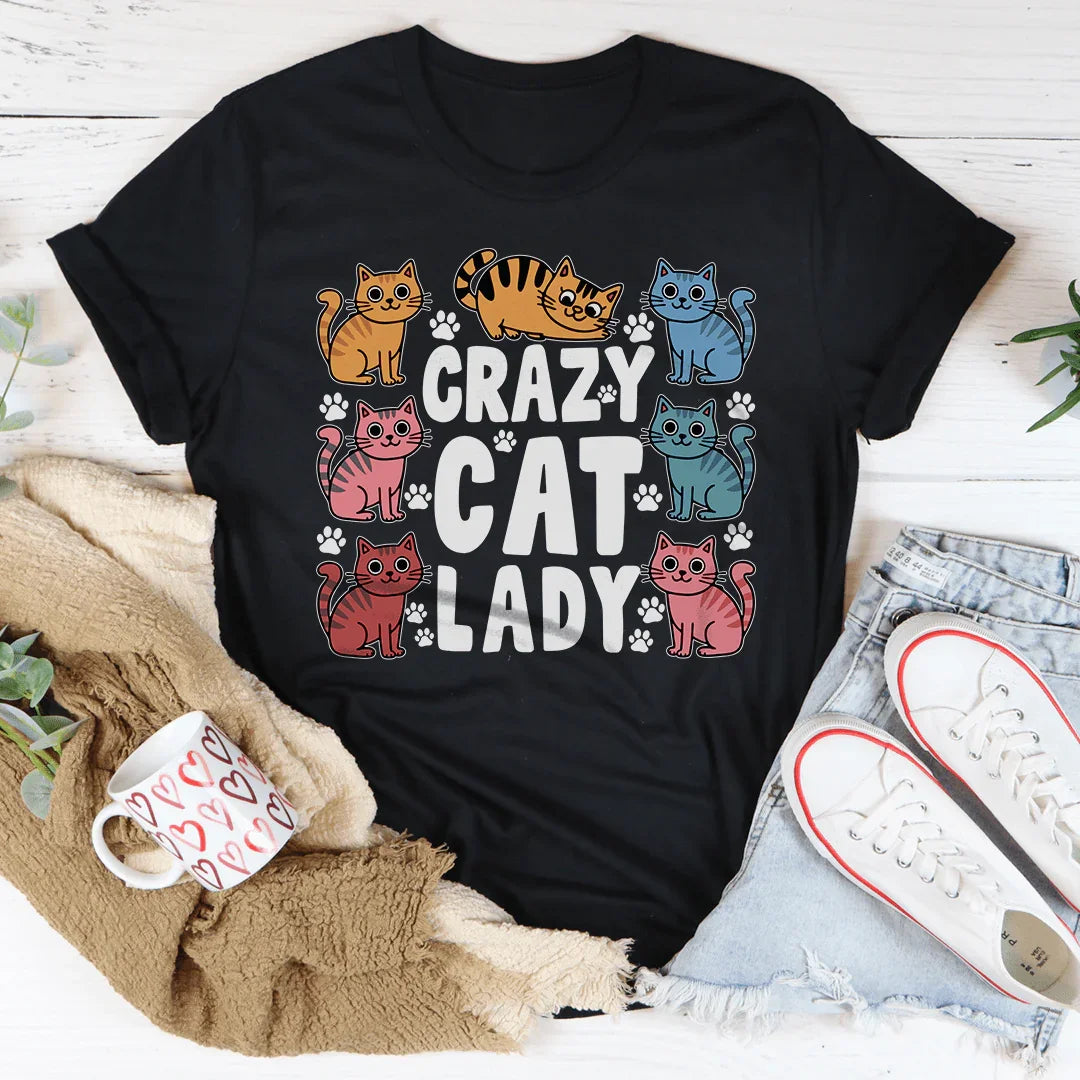 Crazy Cat Lady Tee Black Heather / S Peachy Sunday T-Shirt