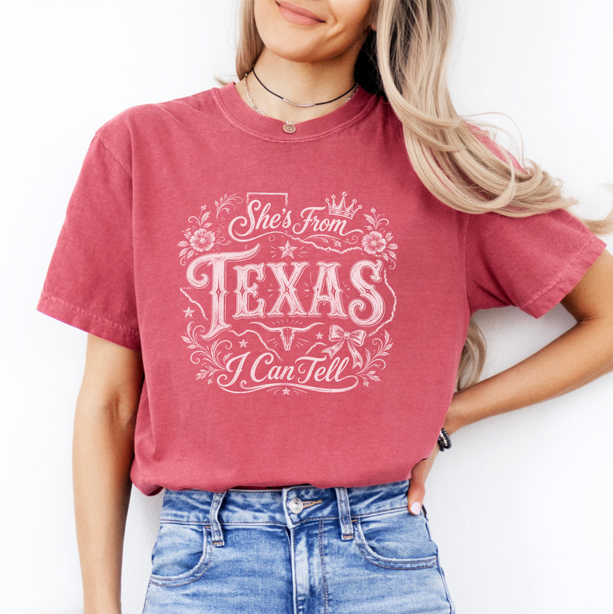 T-shirt de cow-girl sudiste du Texas « She's From Texas »