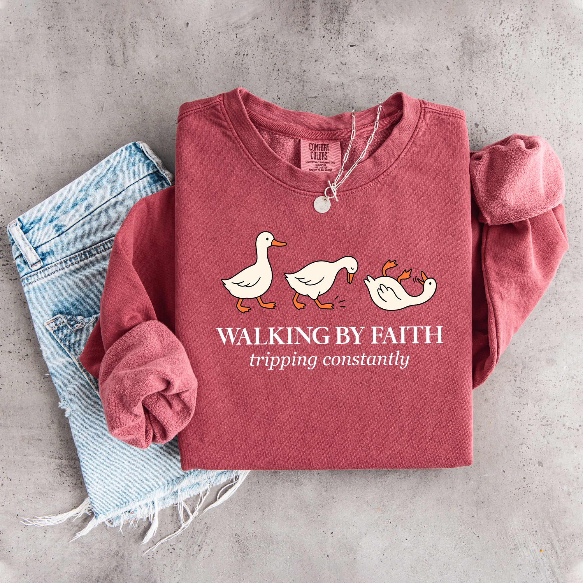 Walking By Faith Tripping Constantly Sweatshirt