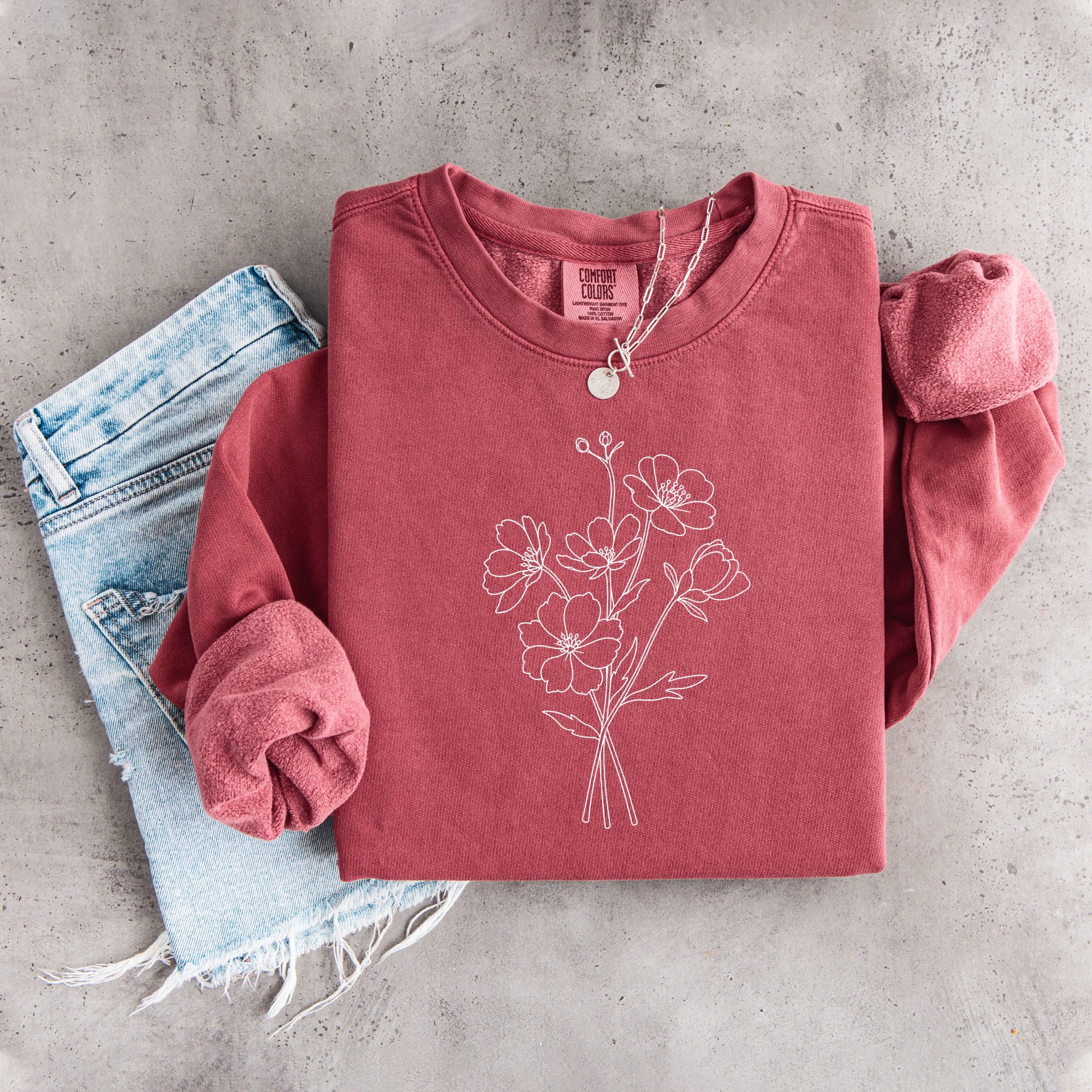 Boho-Wildblumen-Sweatshirt