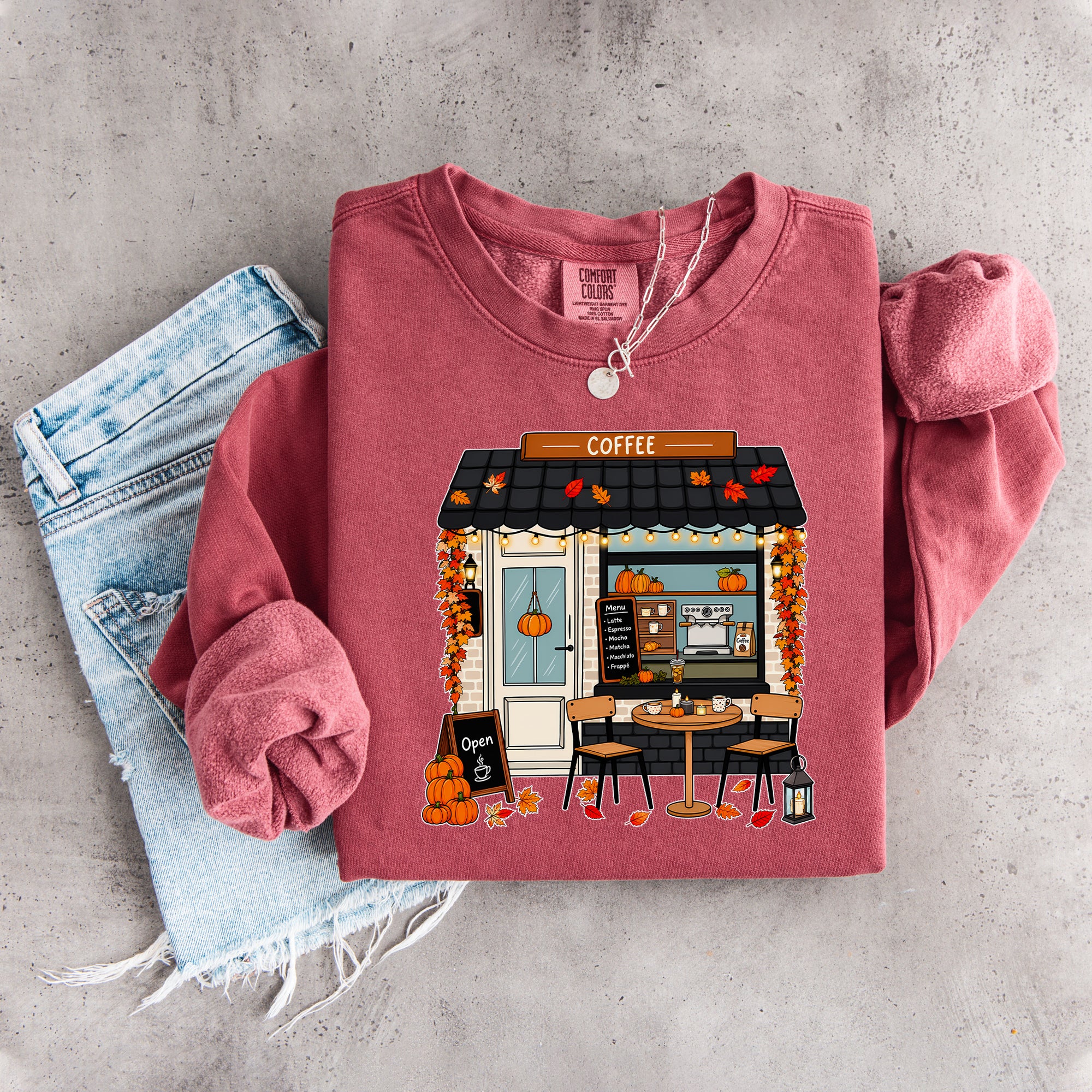 Vintage Fall Coffee Shop Sweatshirt