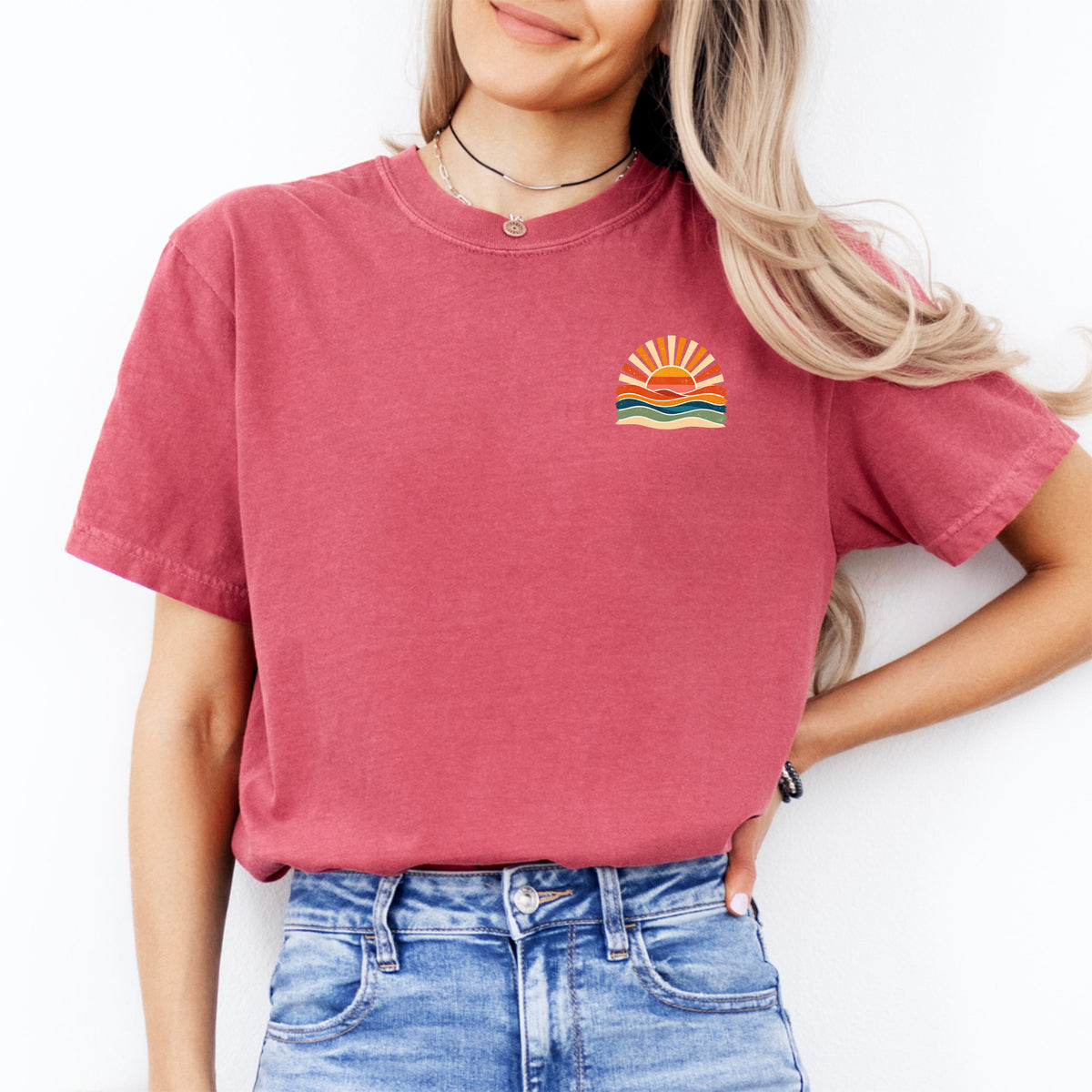 Retro-Ozean-Sonnen-Sommer-T-Shirt