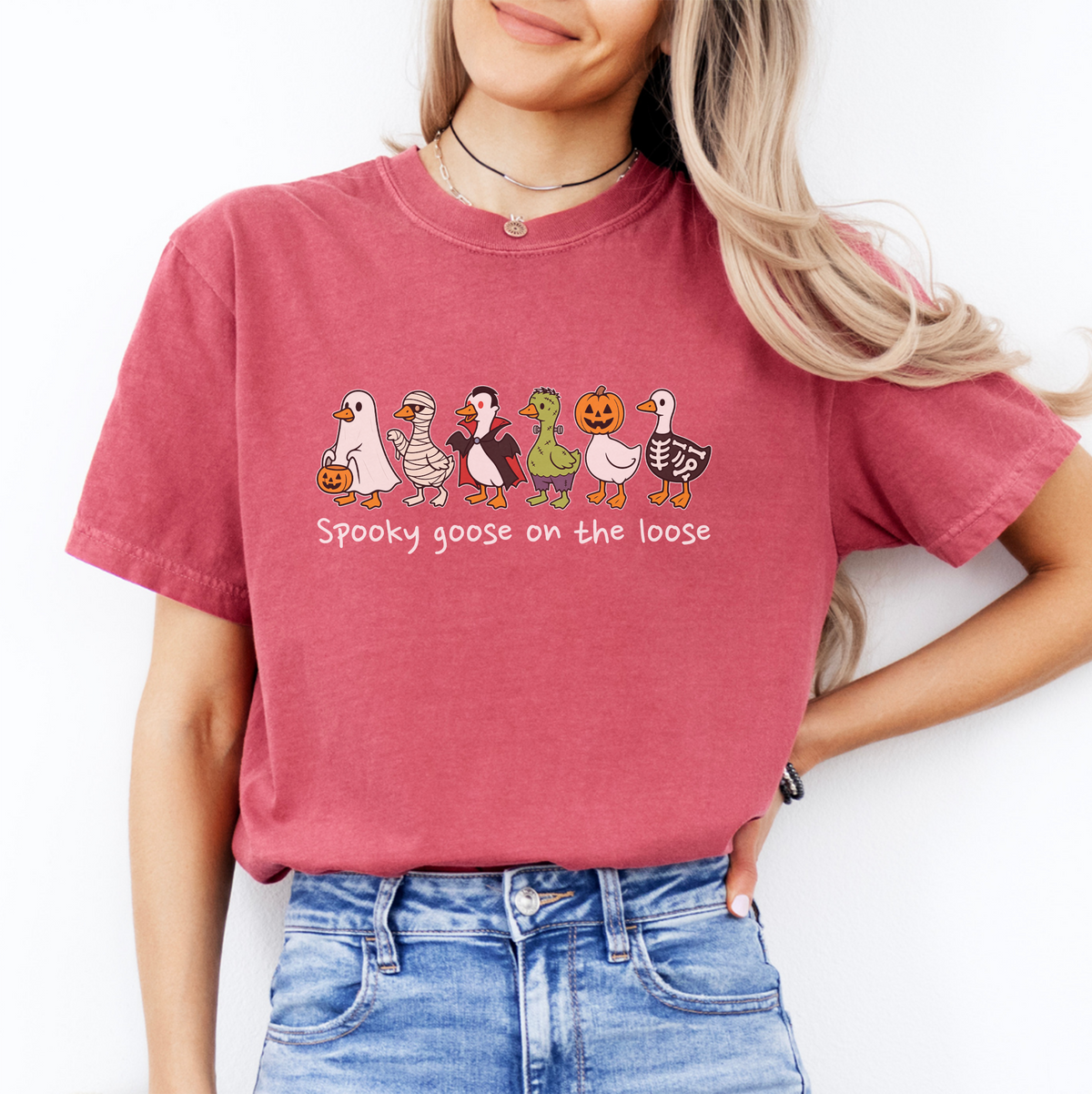 Halloween-T-Shirt mit Spooky-Goose-Motiv – \"Spooky Goose On The Loose\"