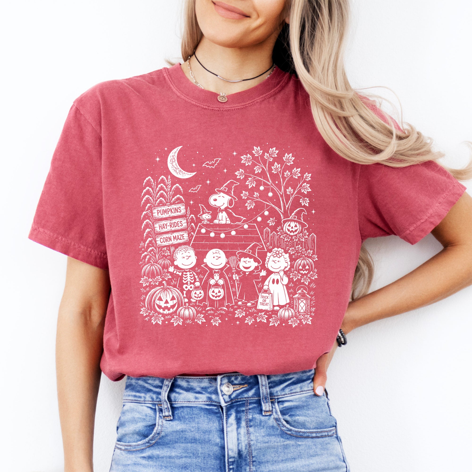 T-Shirt mit gruseligem Patch-Motiv