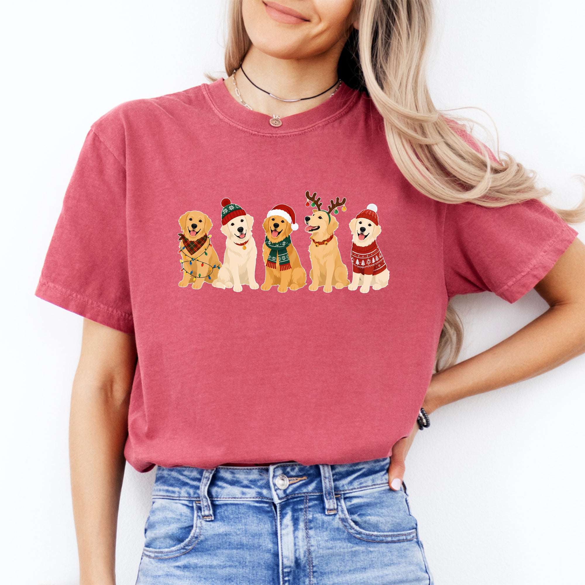 T-shirt de Noël Golden Retriever