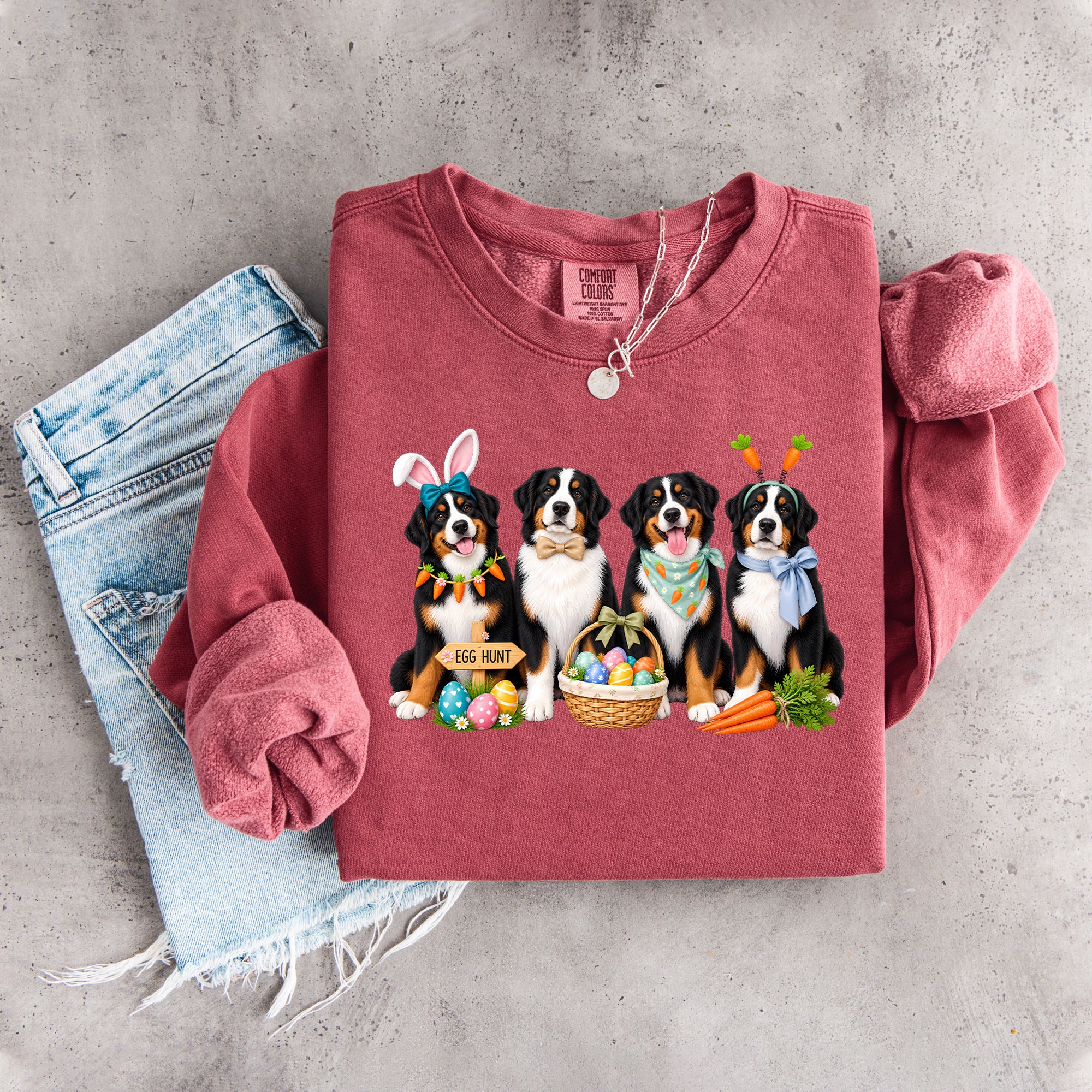 Oster-Sweatshirt mit Berner Sennenhund