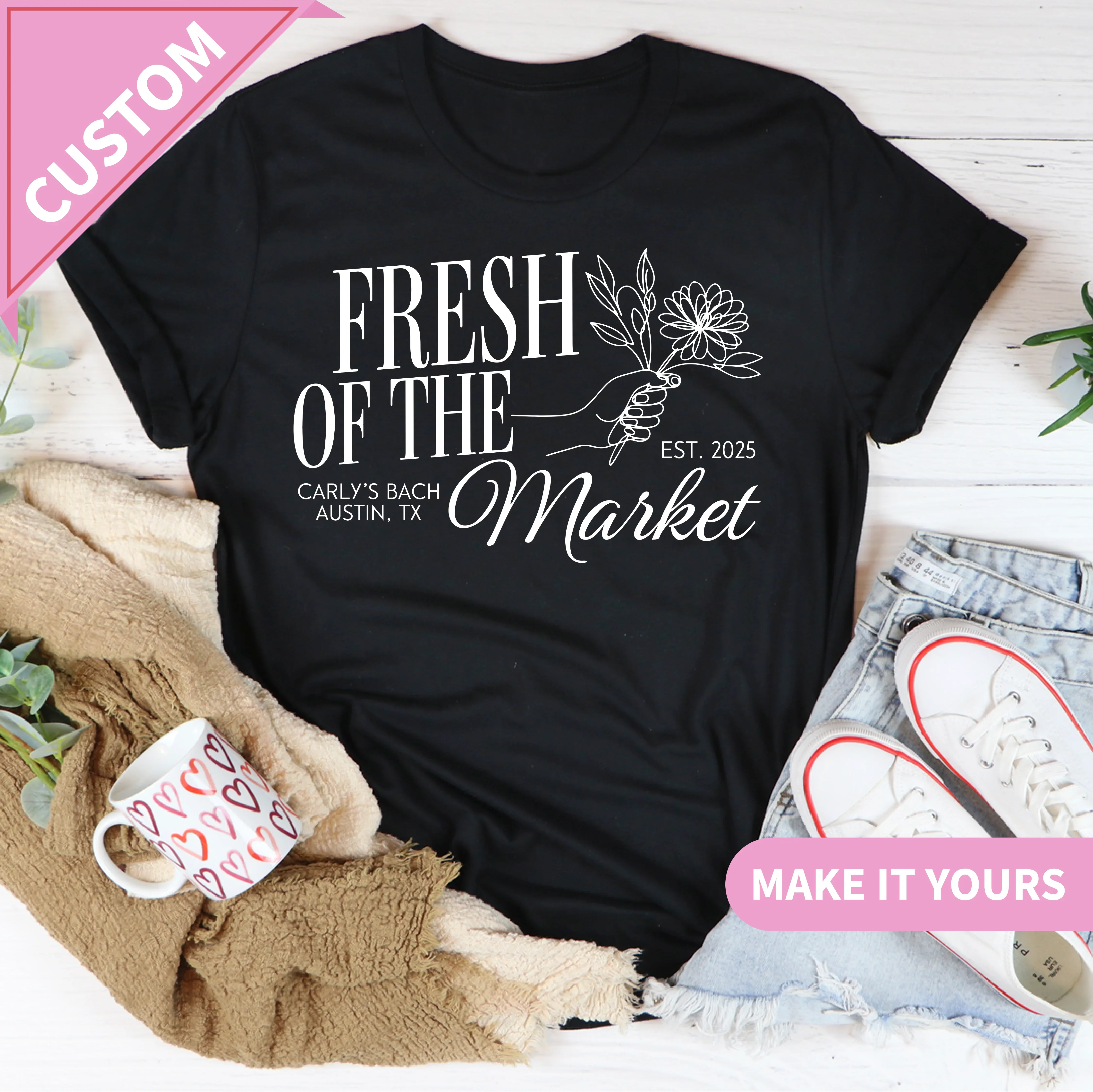 Custom Bachelorette Party Bridal Celebration Tee Black / S Printify T-Shirt T-Shirt