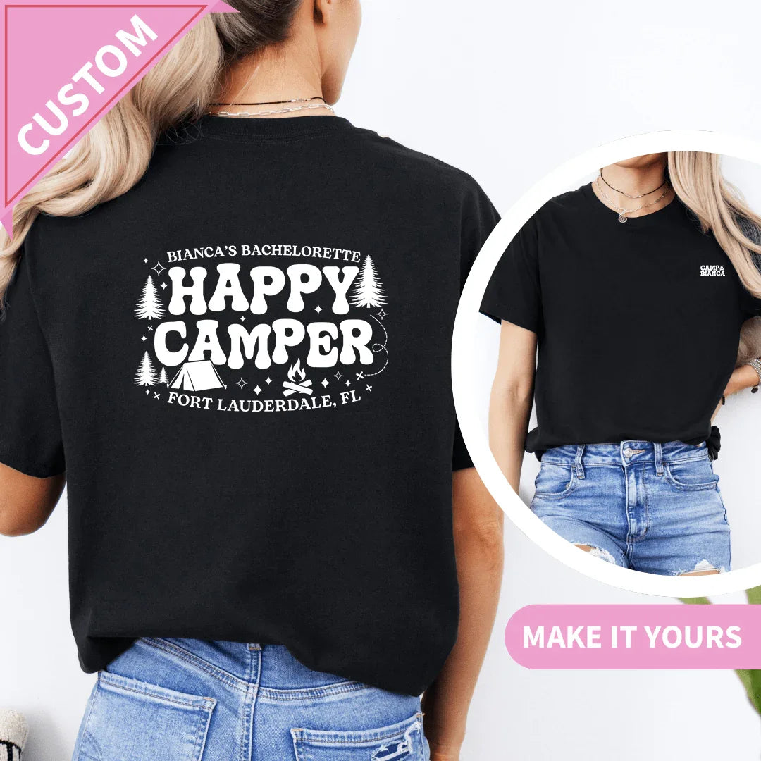 Custom Camp Bride Bachelorette Party Tee Black / S Printify T-Shirt T-Shirt