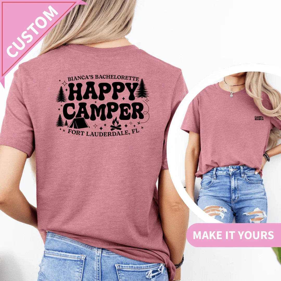 Custom Camp Bride Bachelorette Party Tee Mauve / S Printify T-Shirt T-Shirt