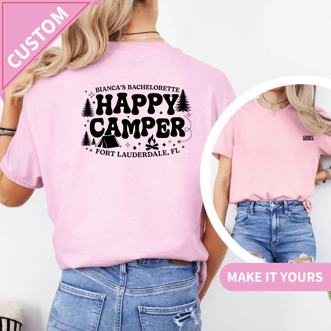 Custom Camp Bride Bachelorette Party Tee Peach / S Printify T-Shirt T-Shirt