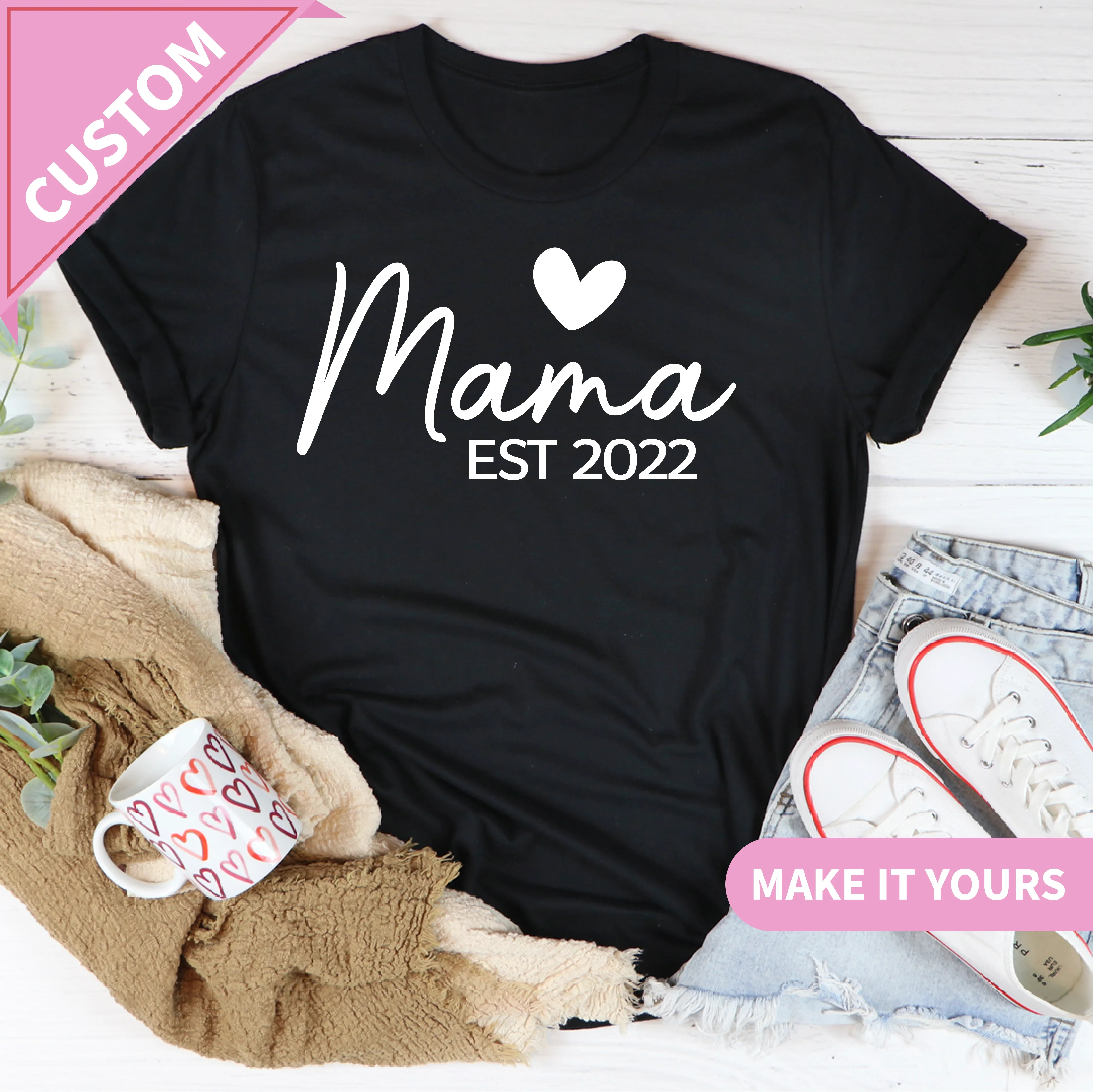 Custom Mama Simple Pocket Style Tee Printify T-Shirt T-Shirt