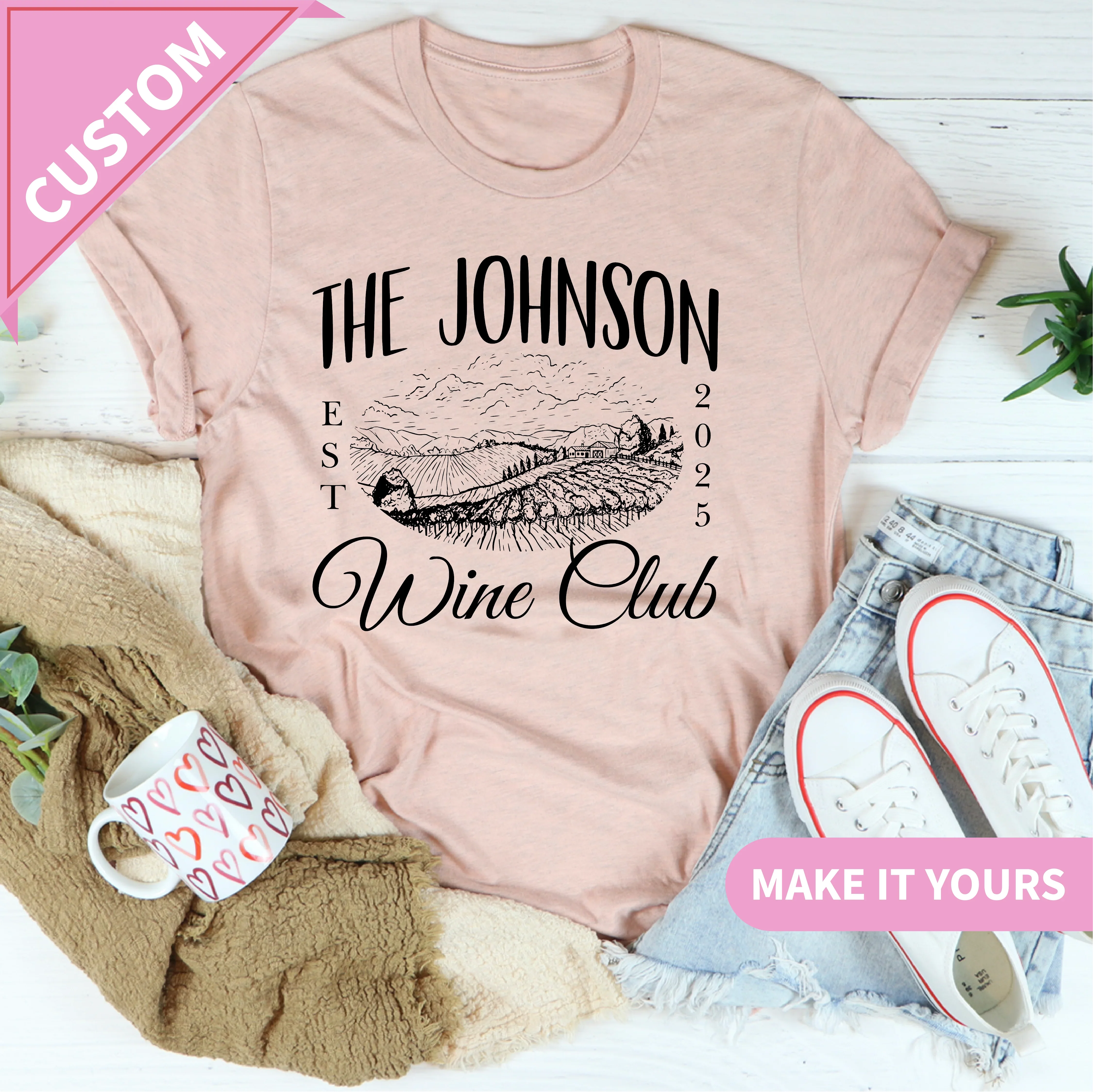 Custom Winery Bachelorette Wine Tour Party Tee Printify T-Shirt T-Shirt