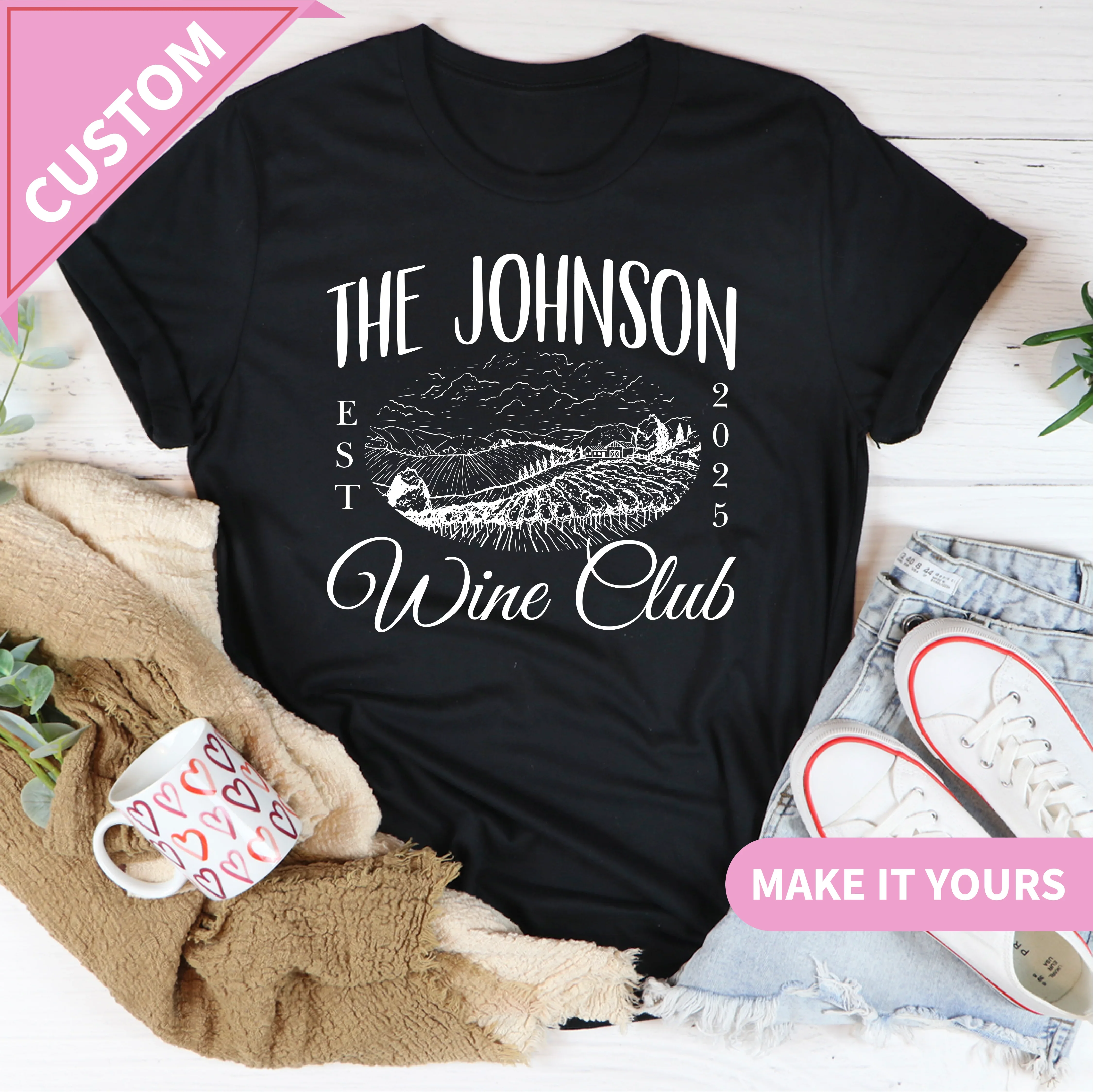 Custom Winery Bachelorette Wine Tour Party Tee Printify T-Shirt T-Shirt