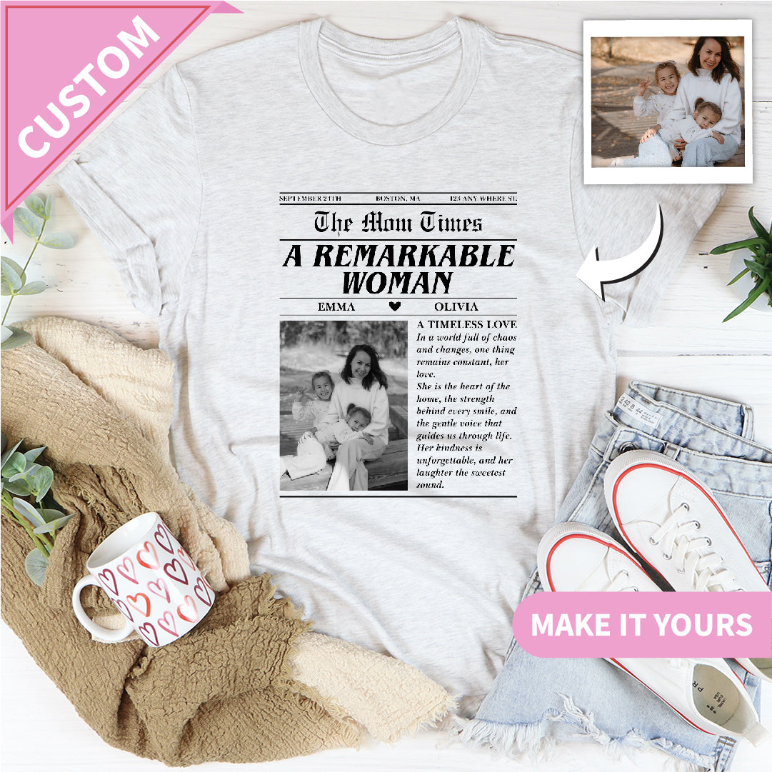 Custom Family Photo For Mom Tee