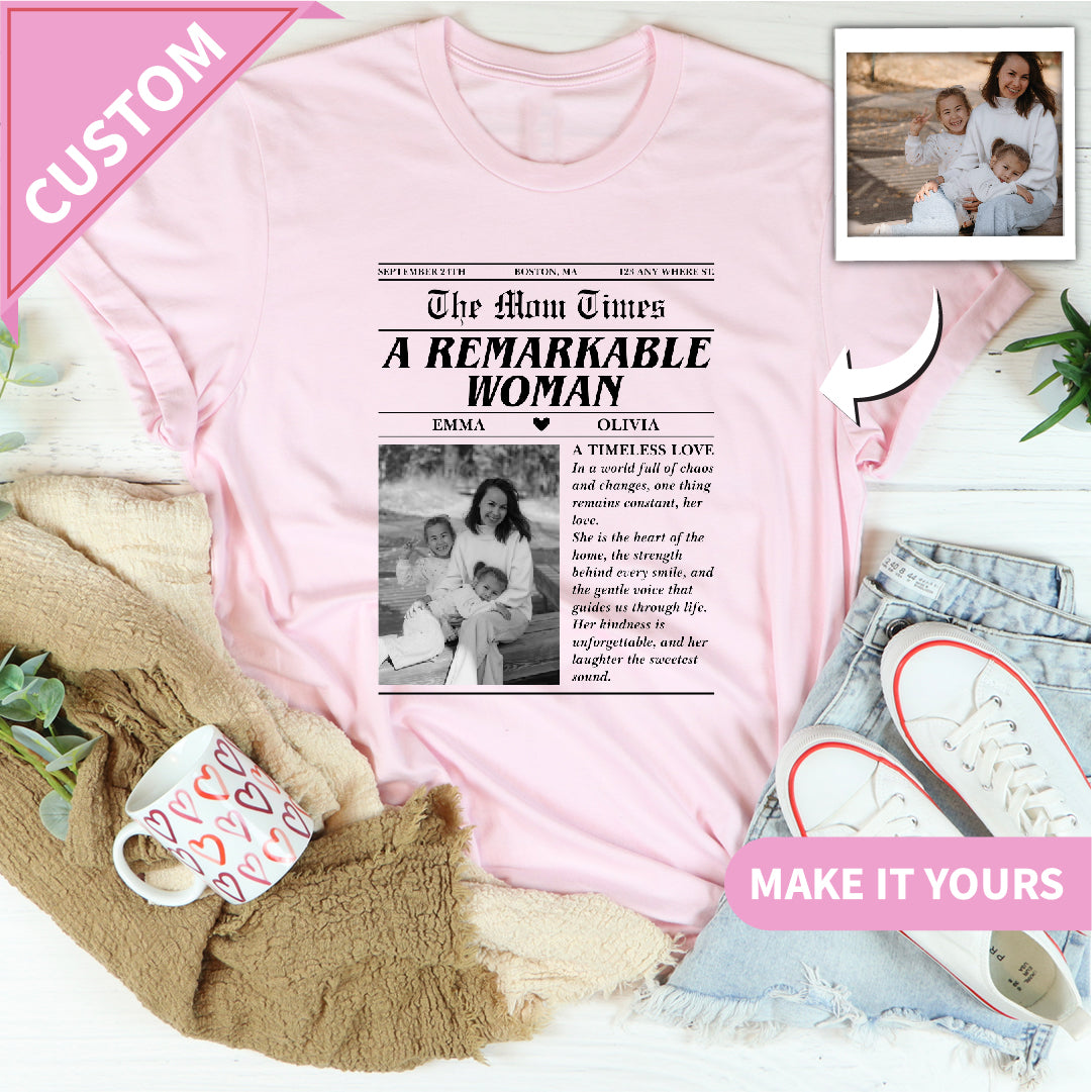 Custom Family Photo For Mom Tee