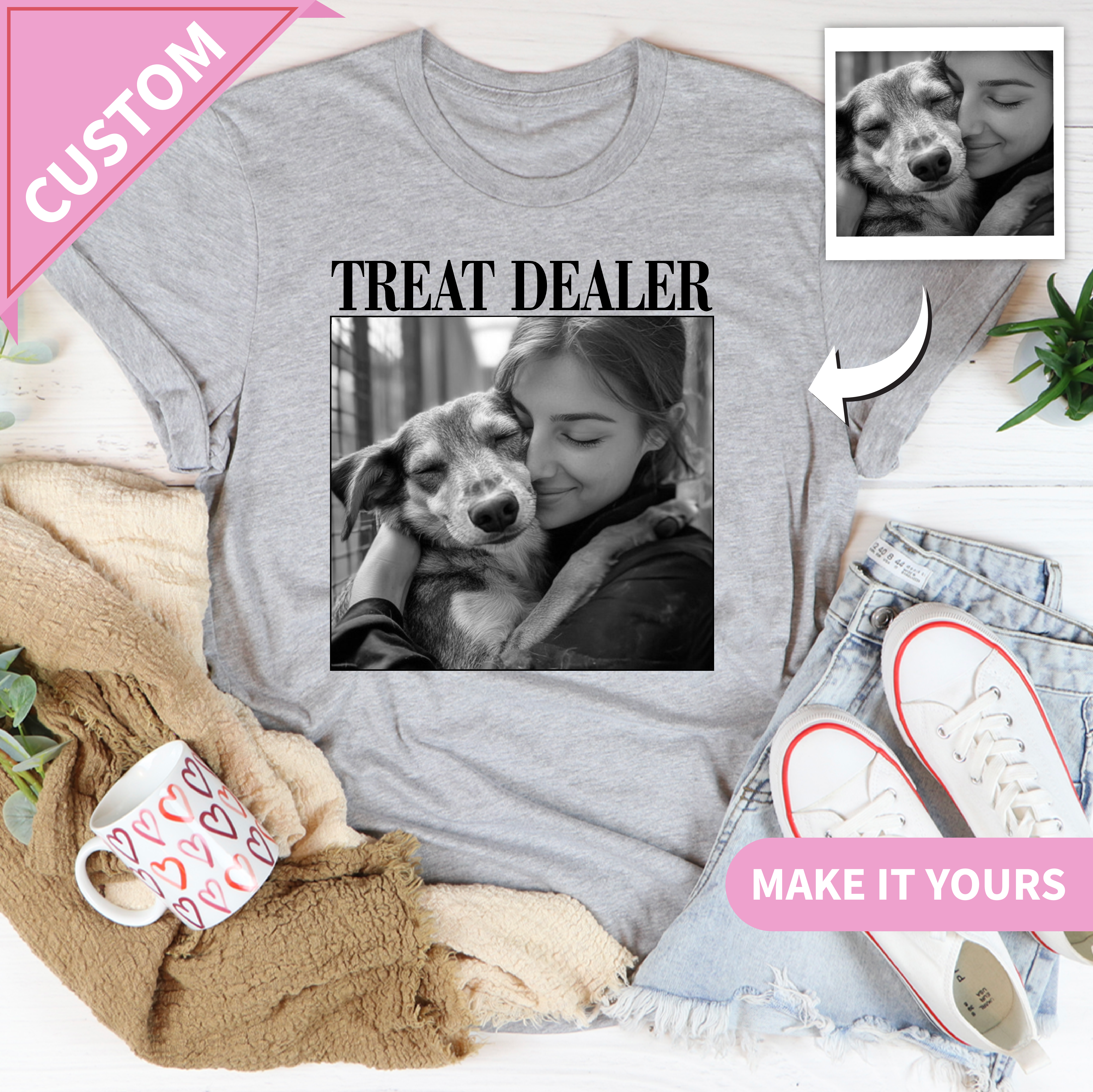 Custom Pet Photo Treat Dealer Dog Tee