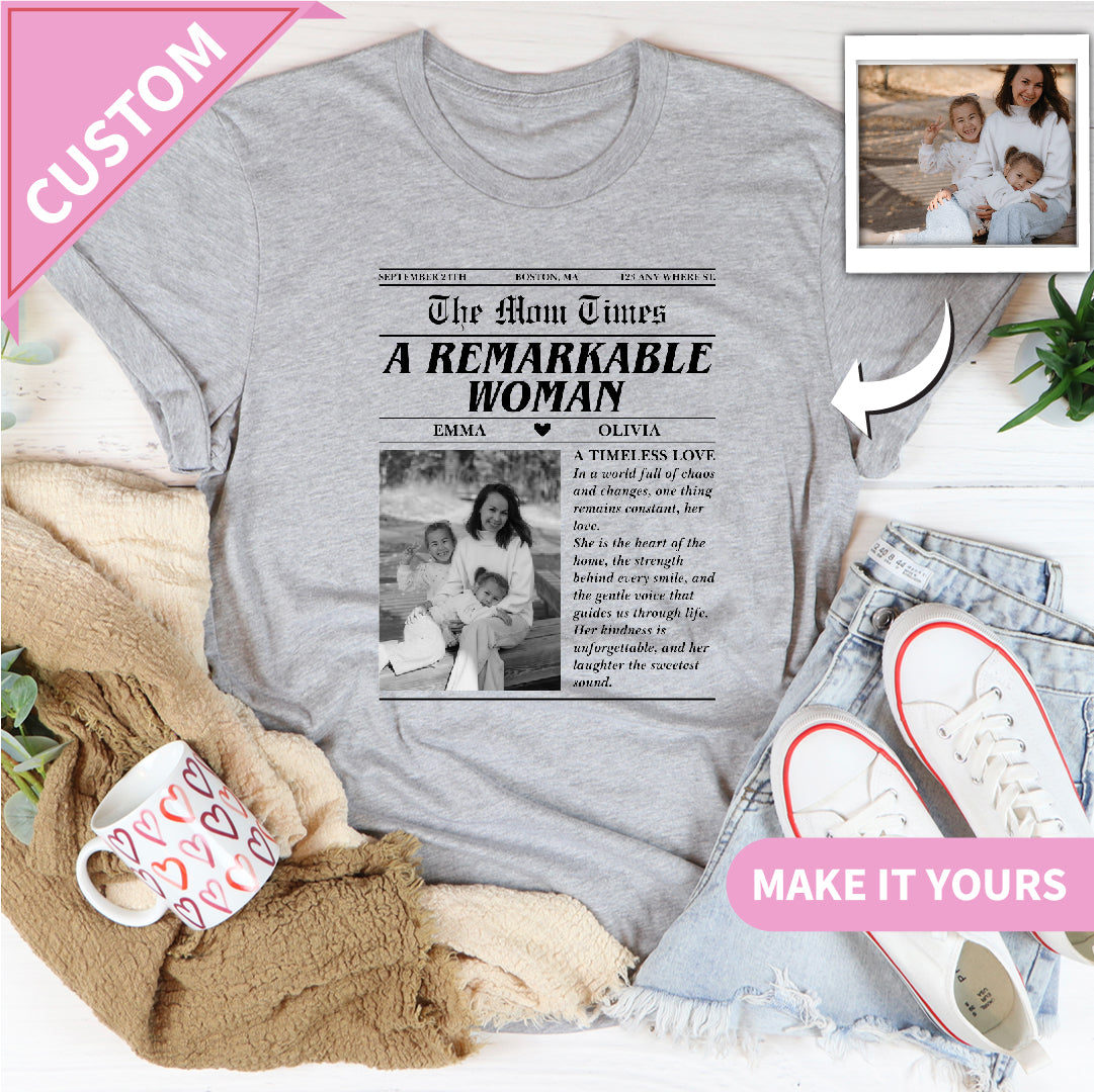 Custom Family Photo For Mom Tee