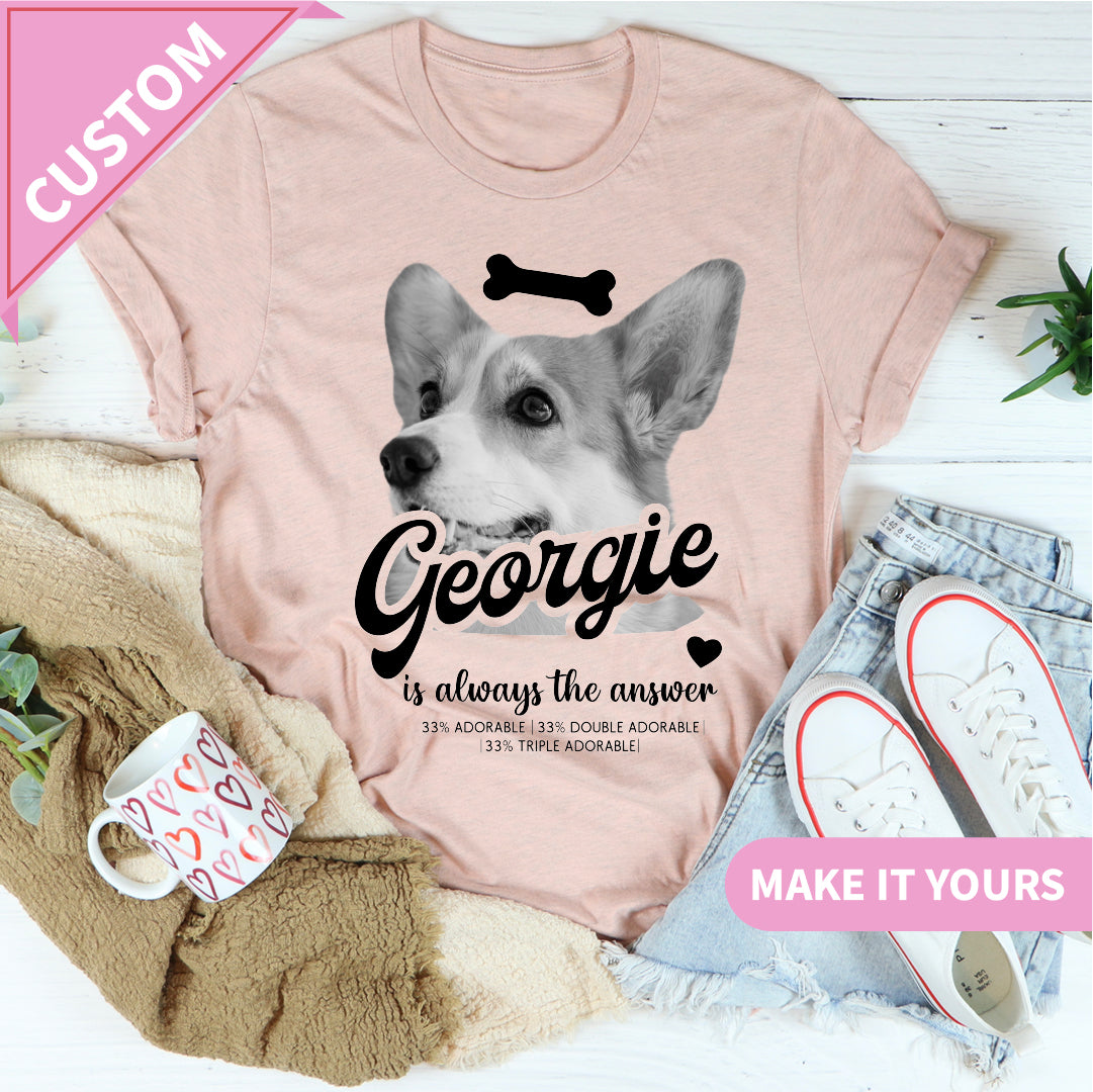 Custom Dog Pet Photo For Dog Lovers Tee