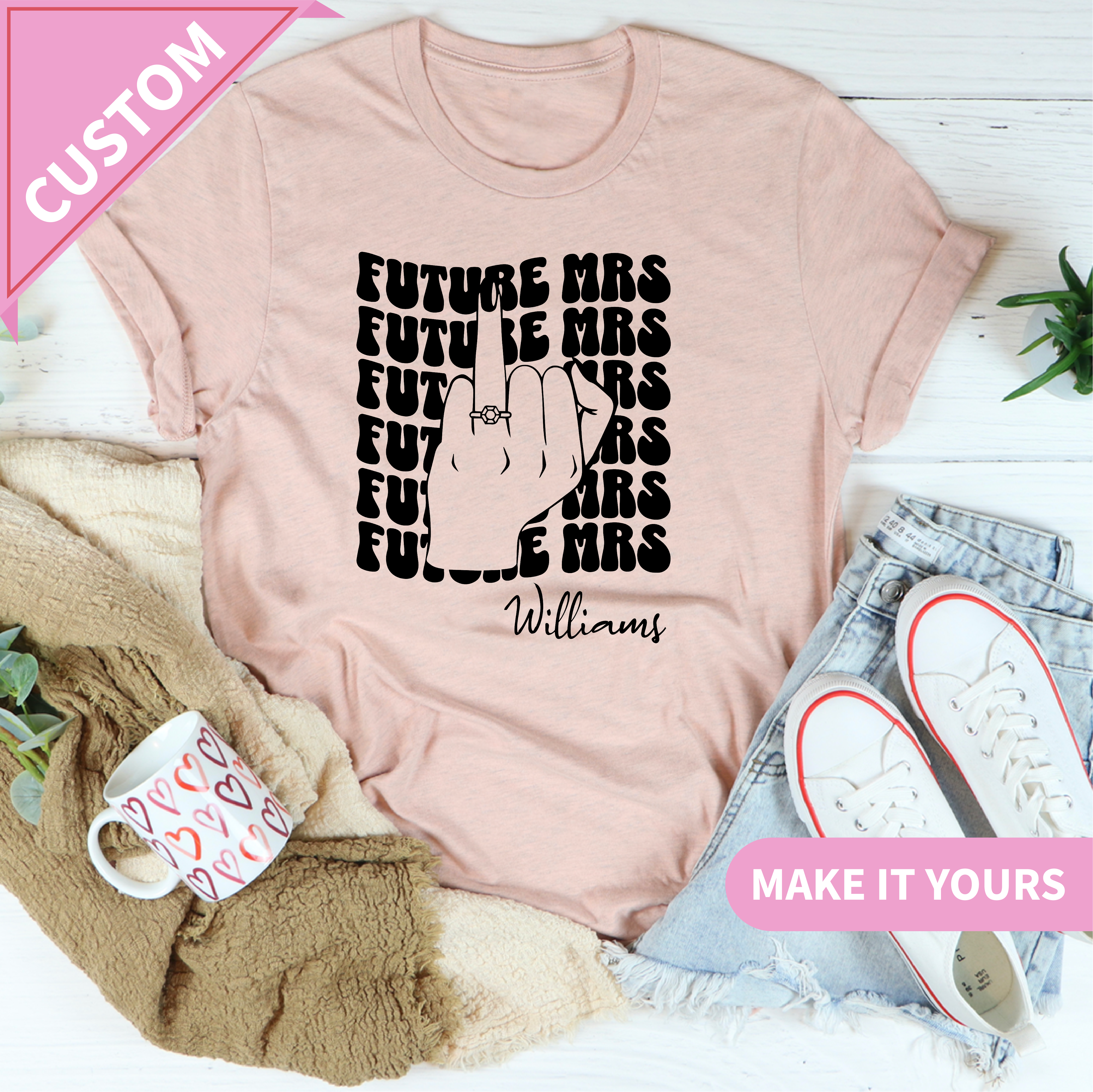 Custom Retro Bride Bachelorette Party Tee