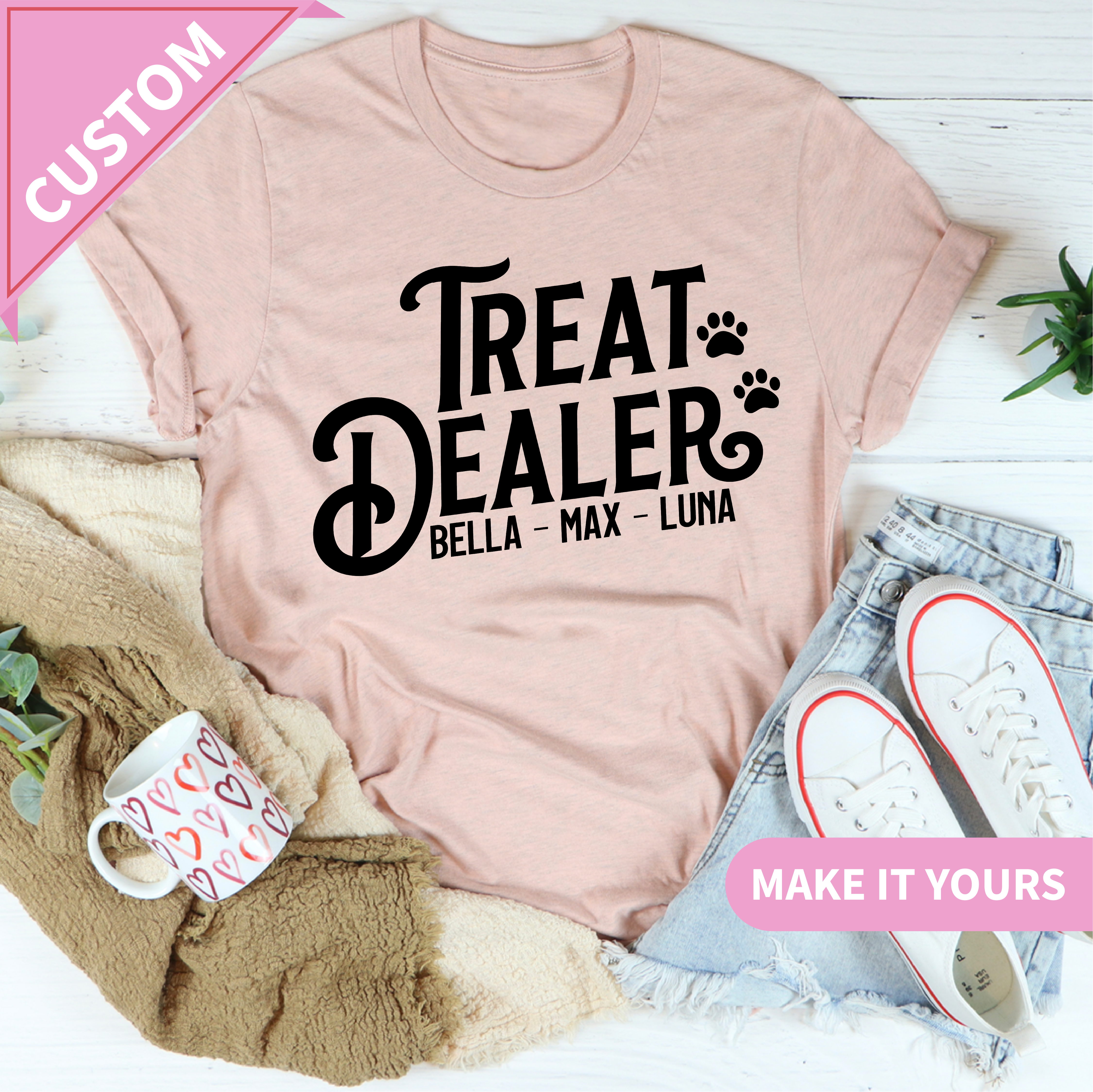 Custom Treat Dealer Pet Lover Tee