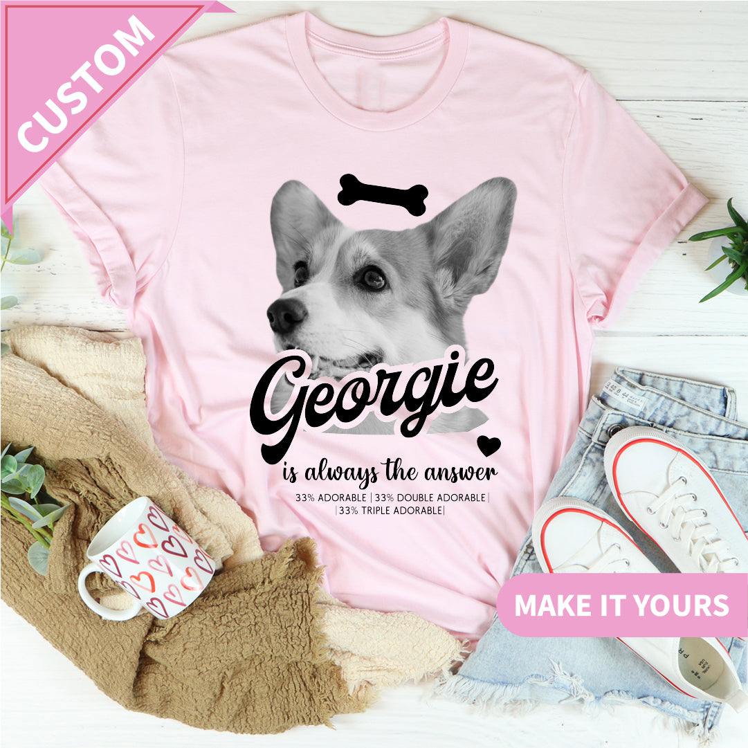 Custom Dog Pet Photo For Dog Lovers Tee