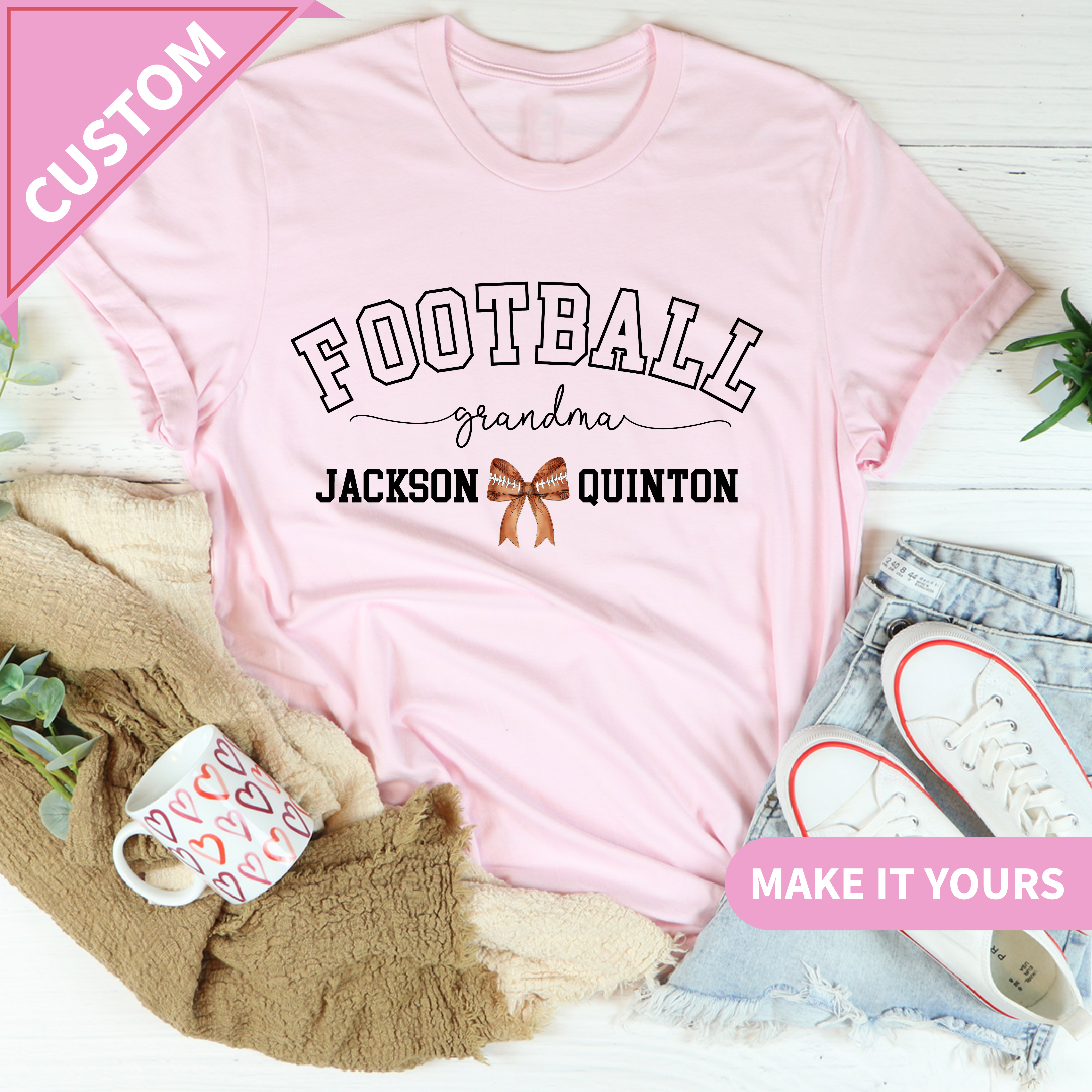 Custom Football Grandma Game Day Tee