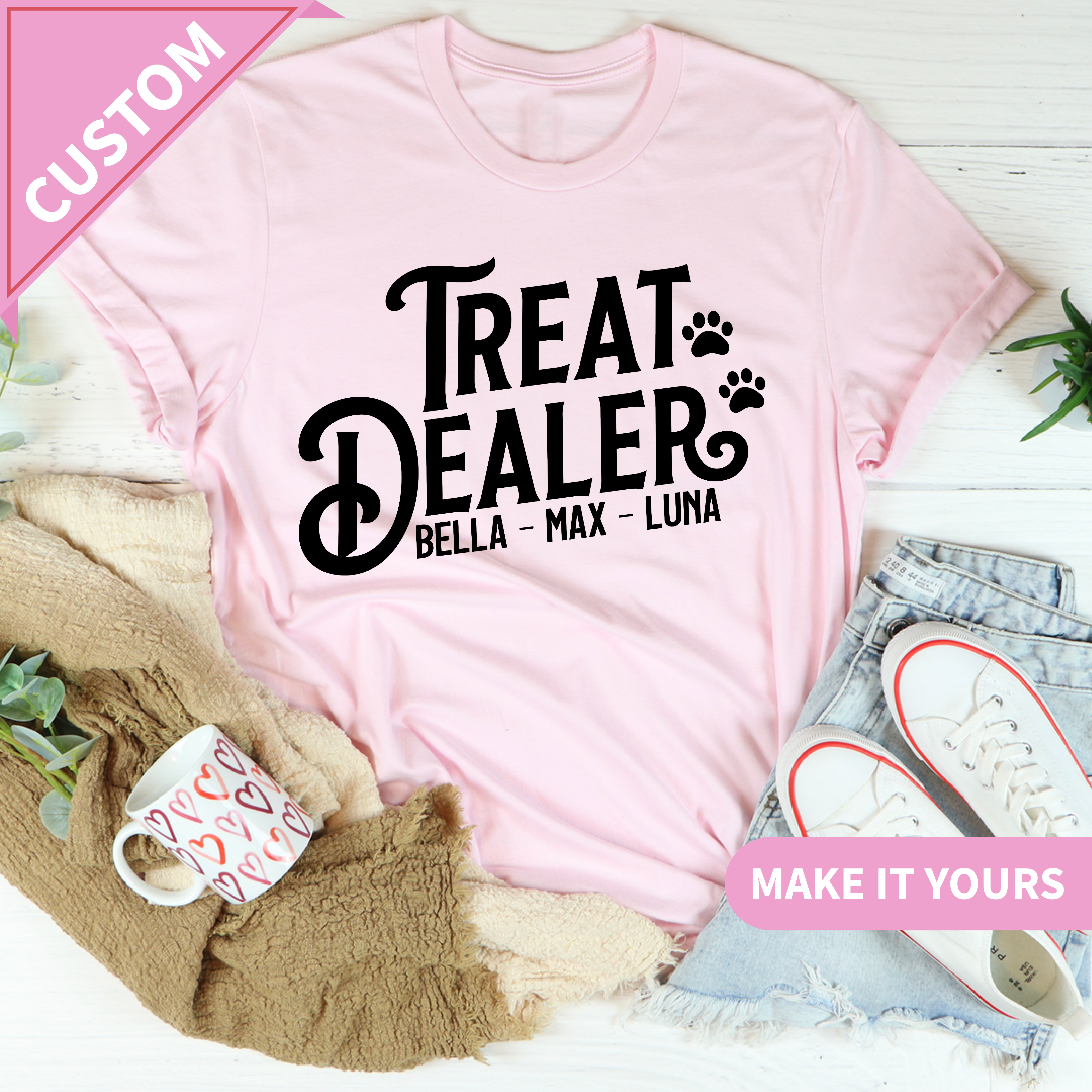Custom Treat Dealer Pet Lover Tee