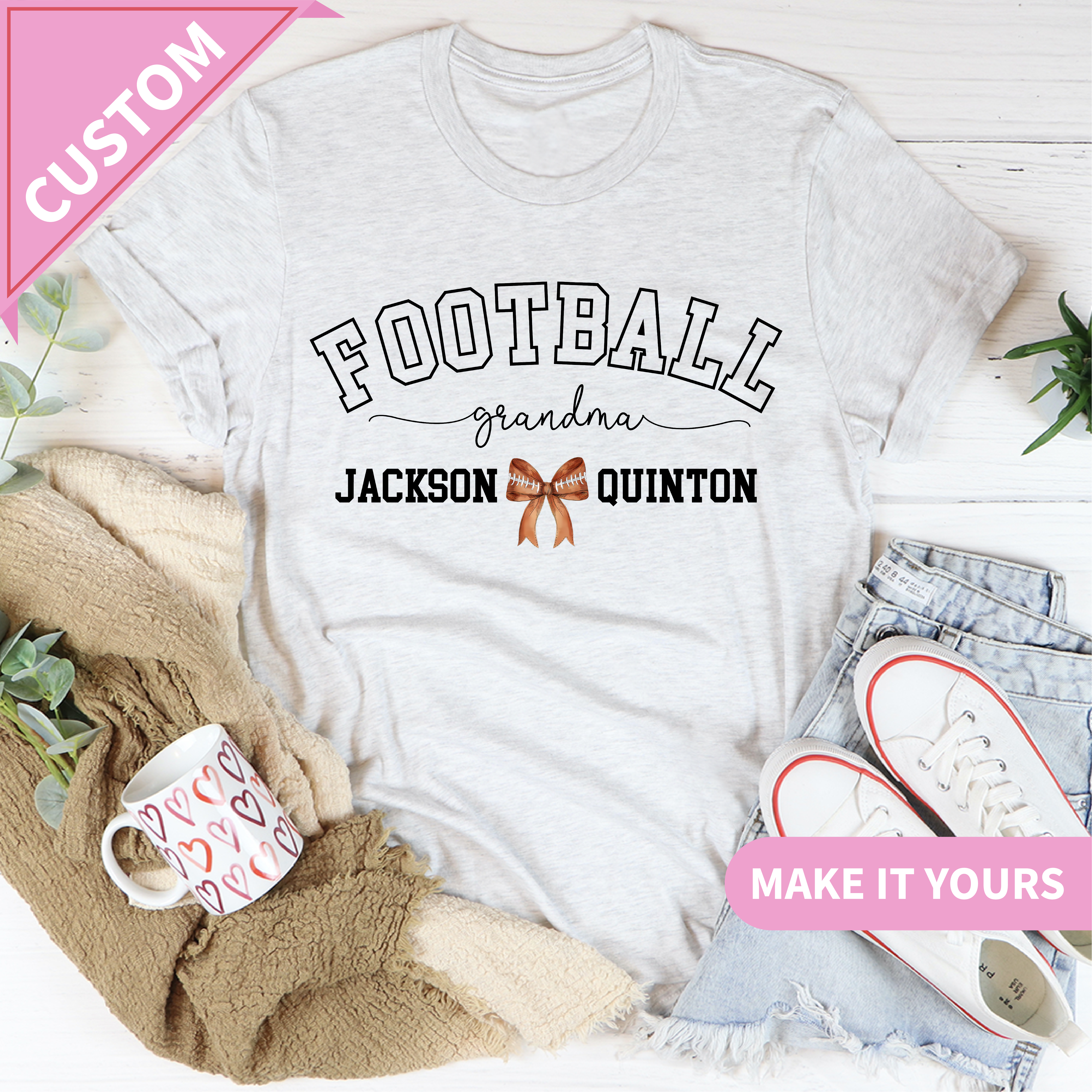 Custom Football Grandma Game Day Tee