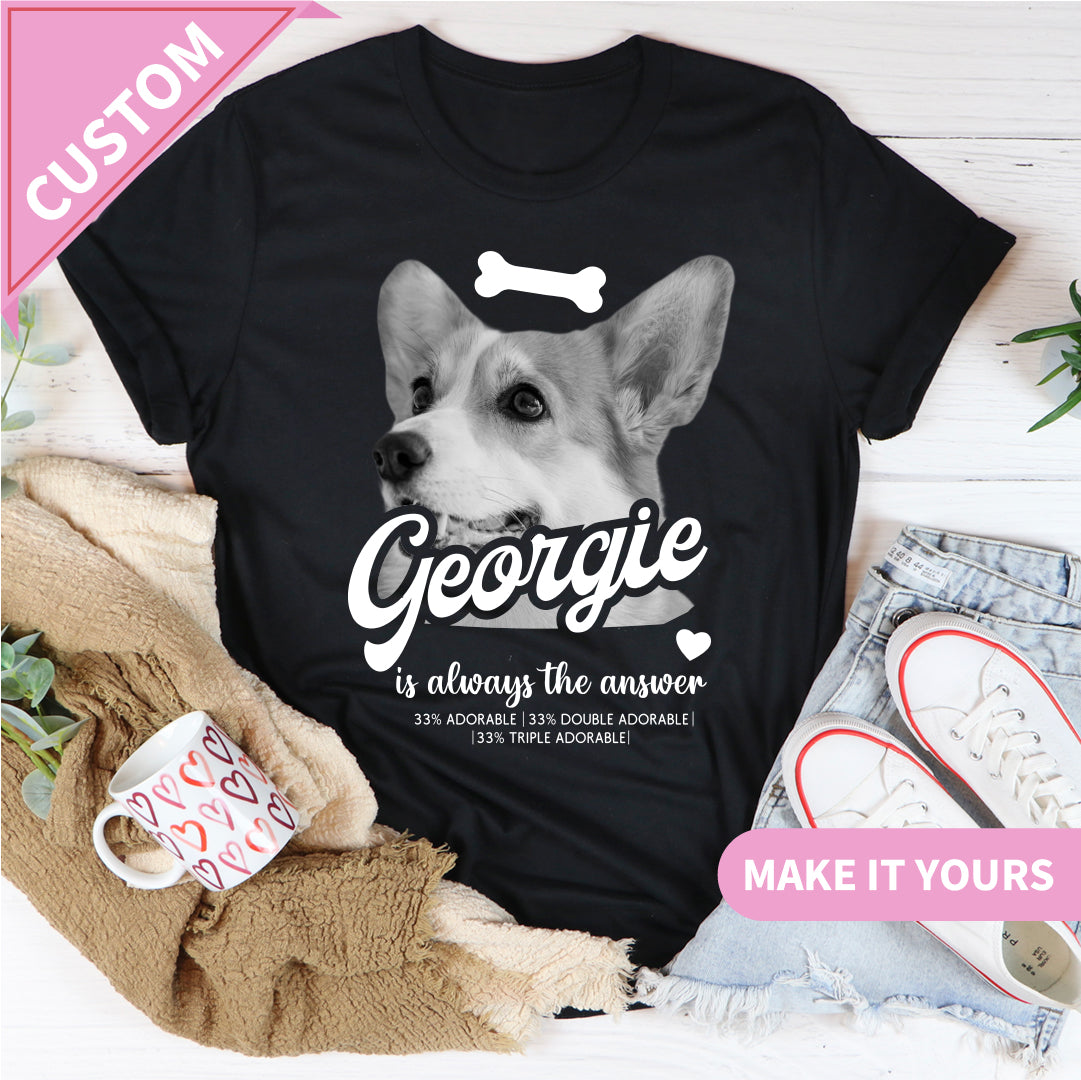Custom Dog Pet Photo For Dog Lovers Tee