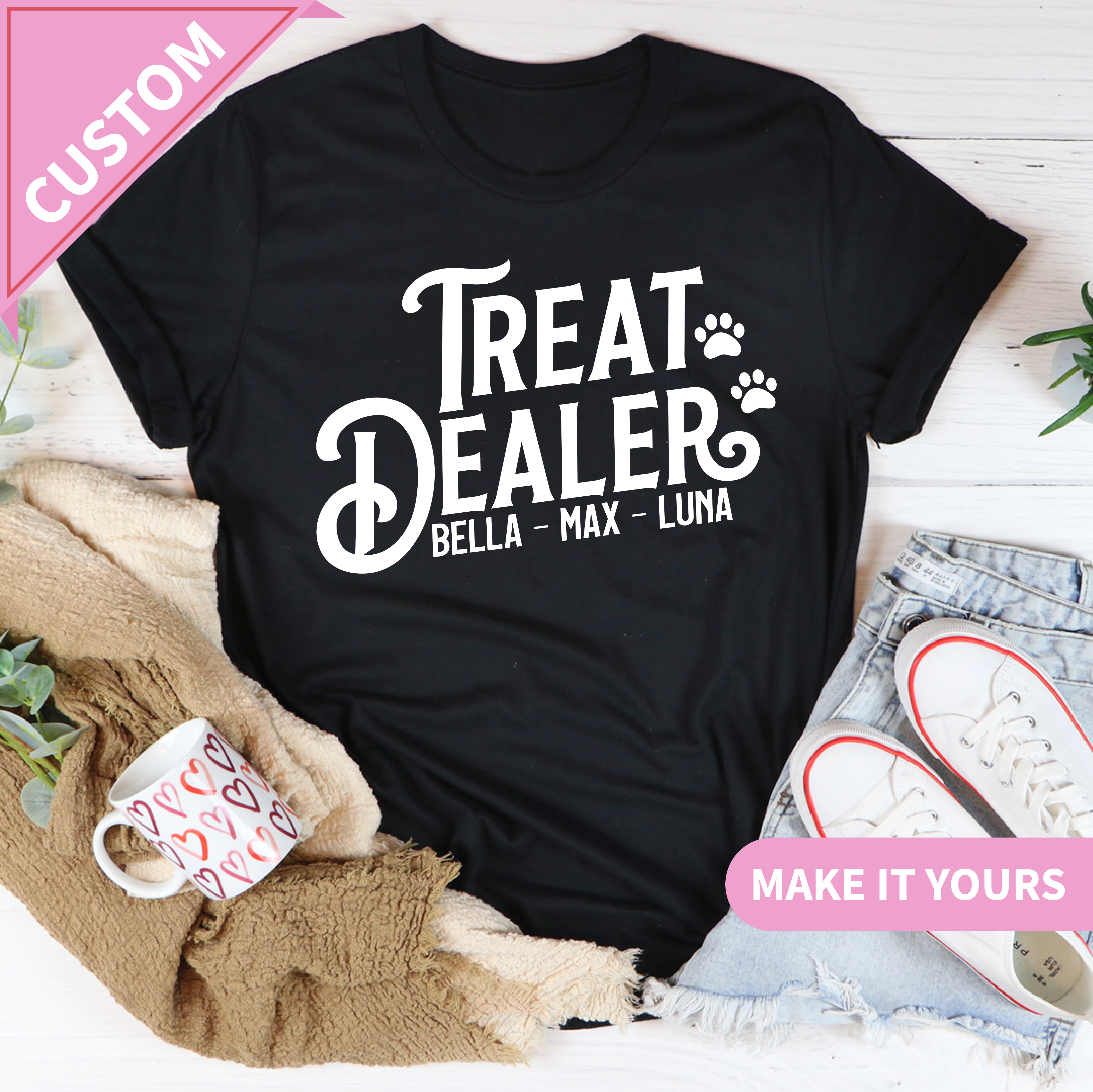Custom Treat Dealer Pet Lover Tee