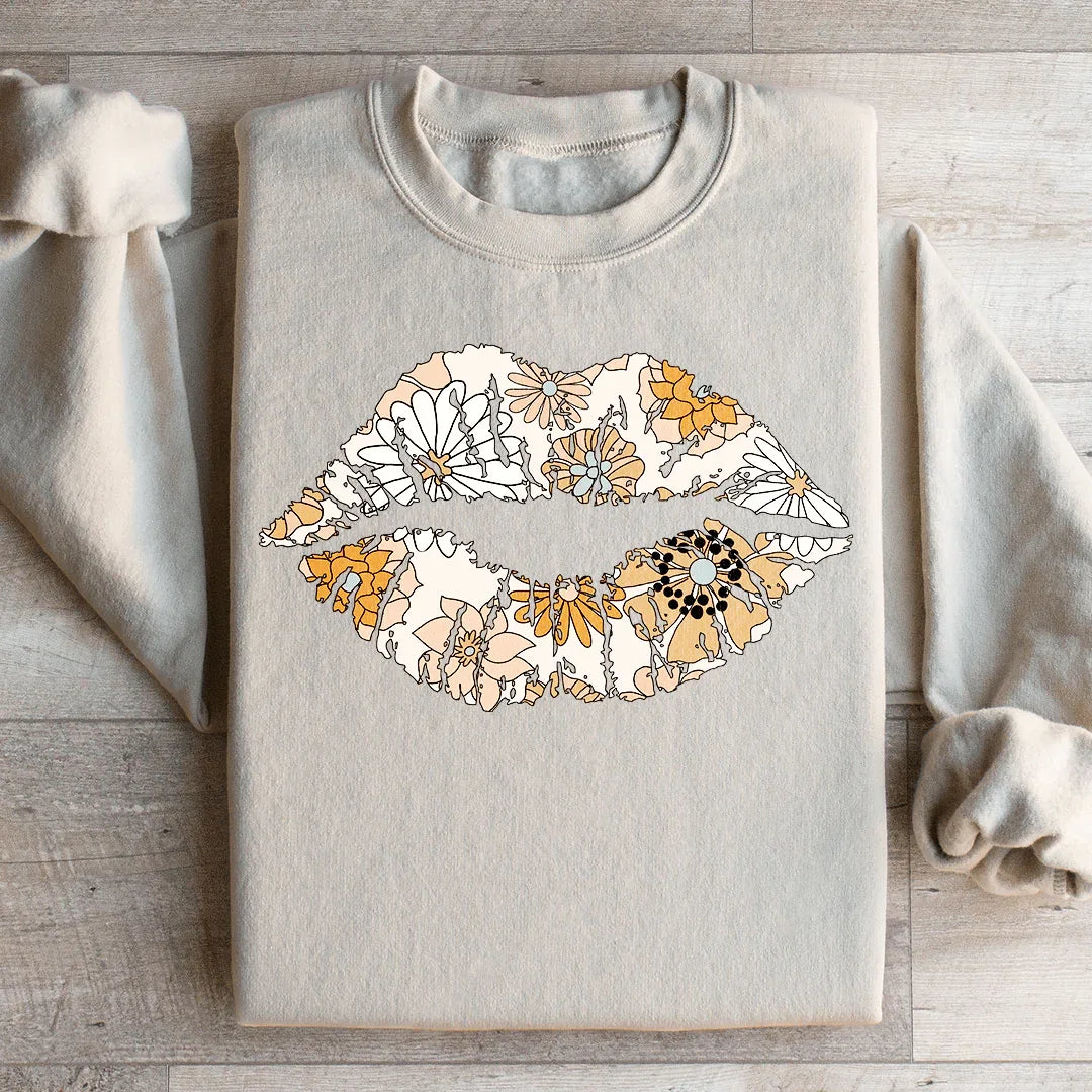 Daisy Lips Sweatshirt Sand / S Peachy Sunday T-Shirt