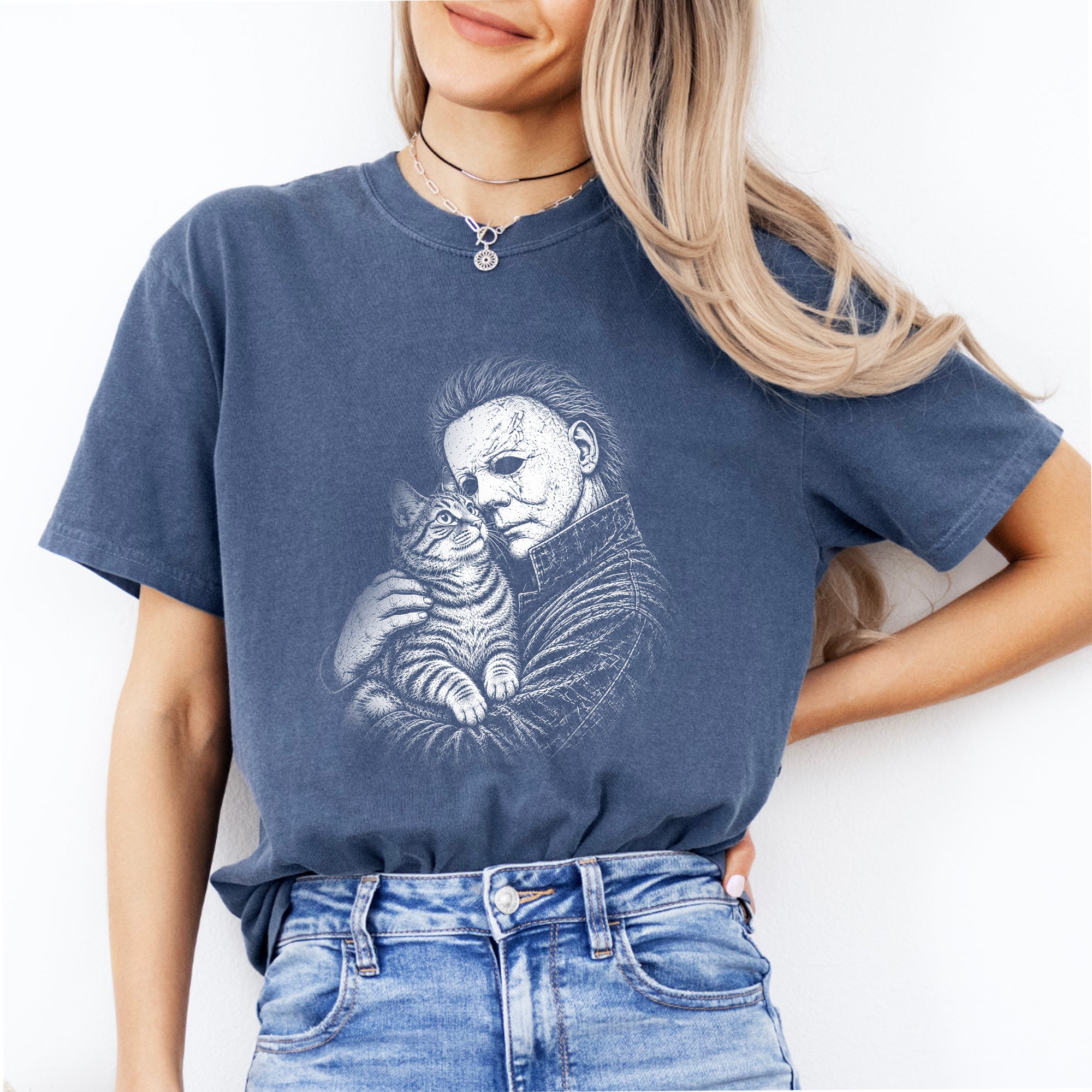 T-shirt « Horror Character Love » avec chat