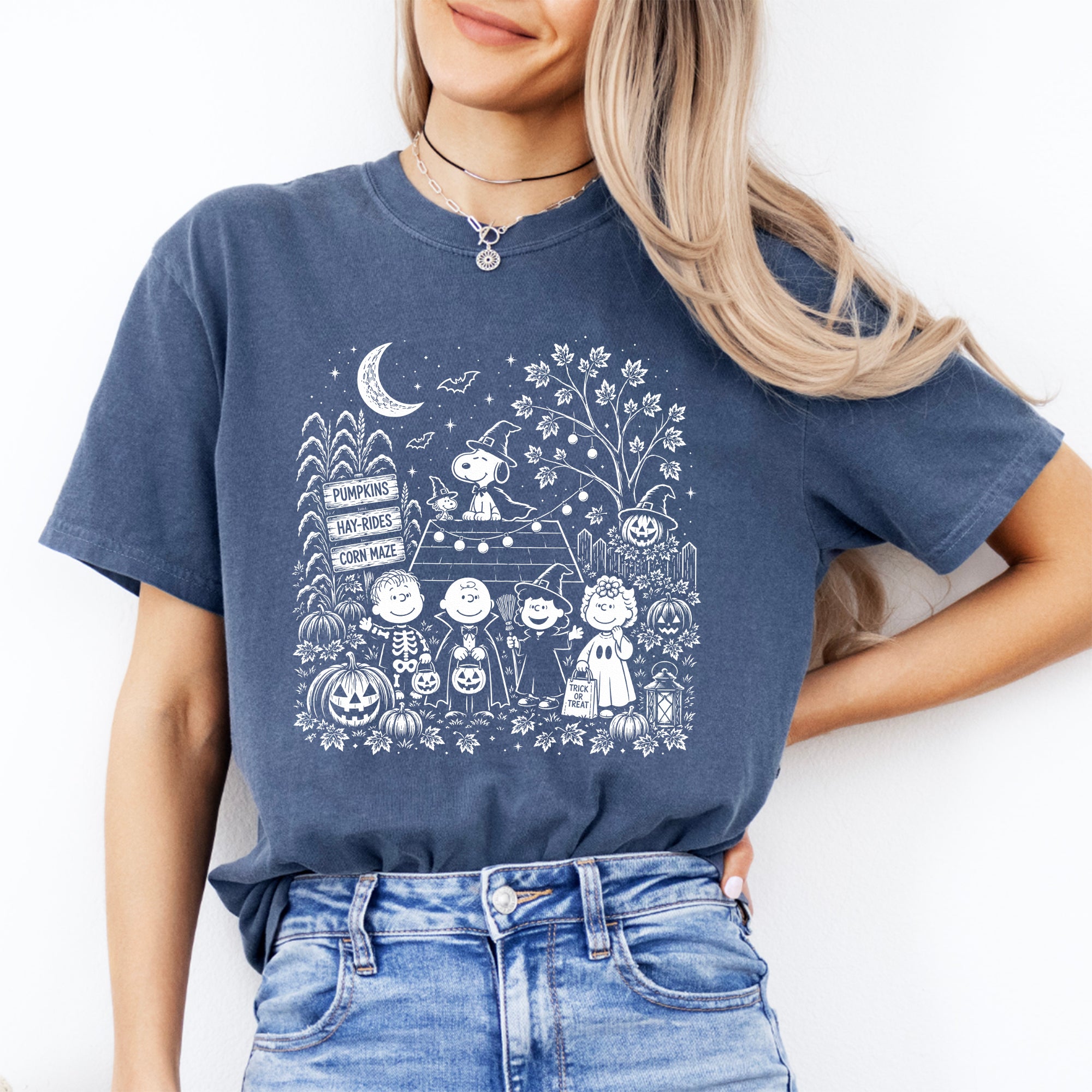 T-Shirt mit gruseligem Patch-Motiv