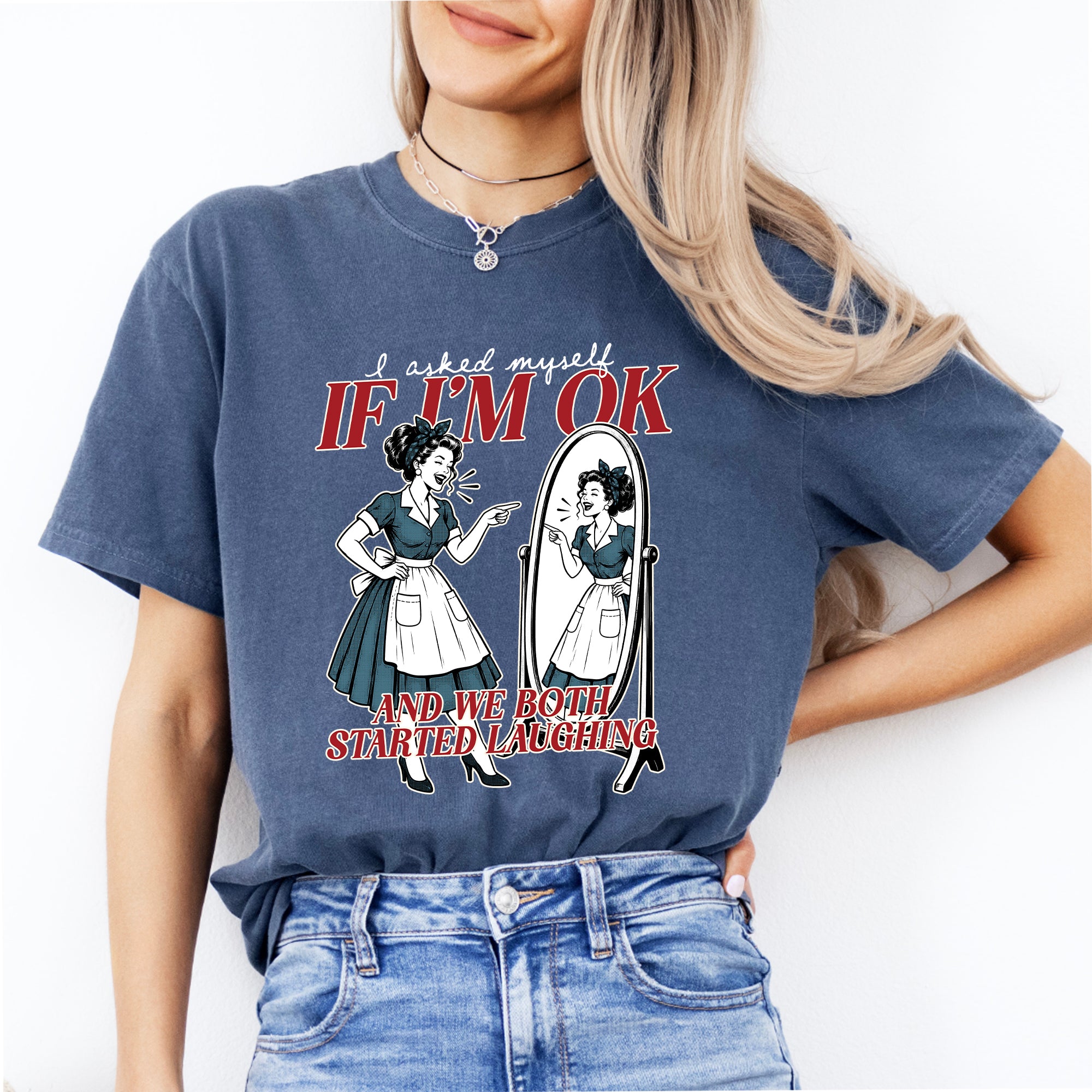 Lustiges Mental-Health-T-Shirt „Ich habe mich gefragt, ob es mir gut geht“