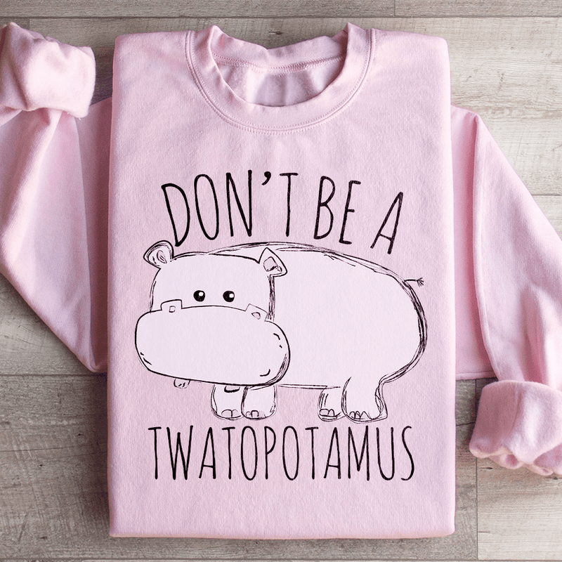 Don't Be A Twatopotamus Sweatshirt Light Pink / S Peachy Sunday T-Shirt