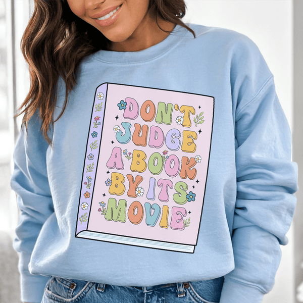 Don't Judge A Book Sweatshirt Light Blue / S Peachy Sunday T-Shirt