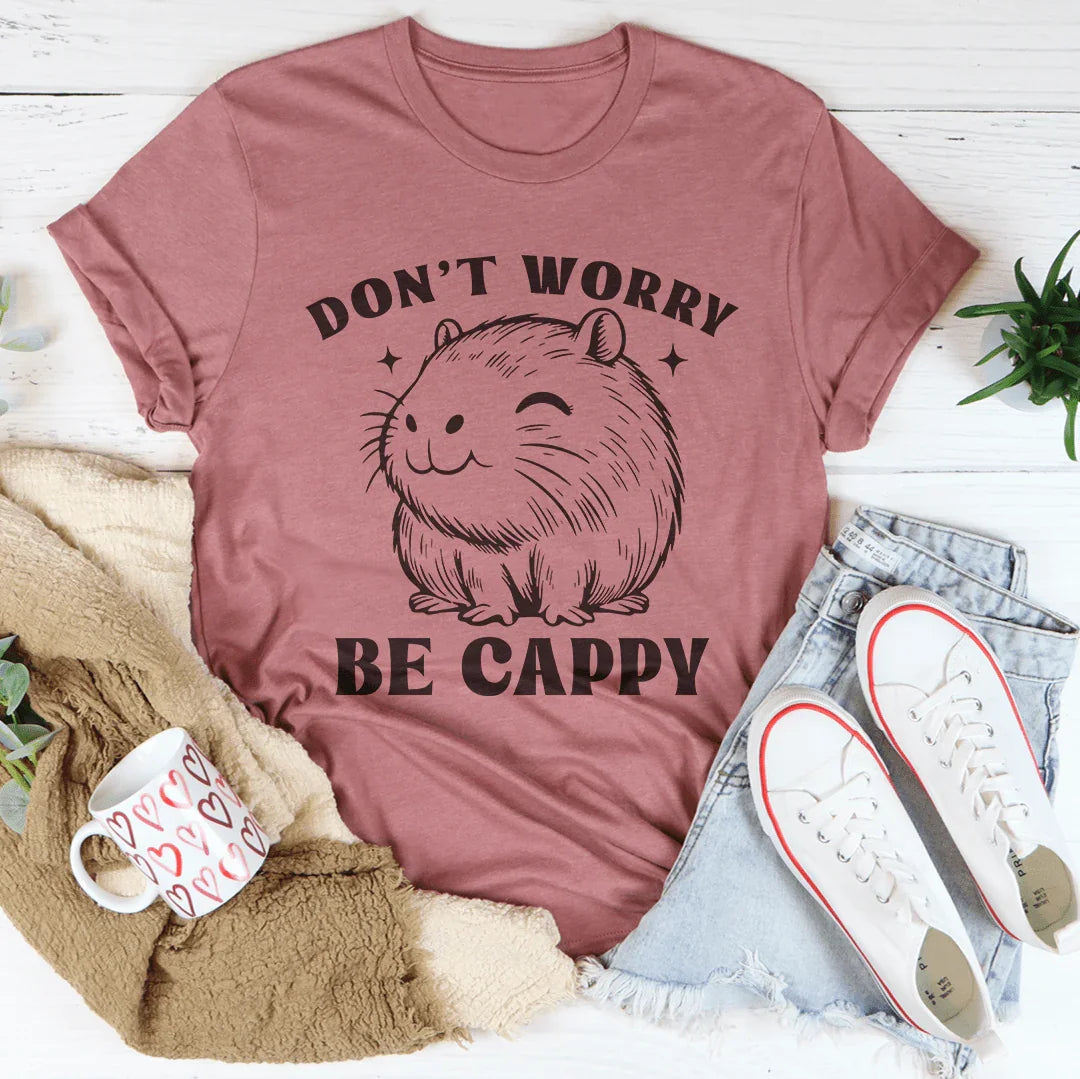 Don't Worry Be Cappy Tee Mauve / S Peachy Sunday T-Shirt