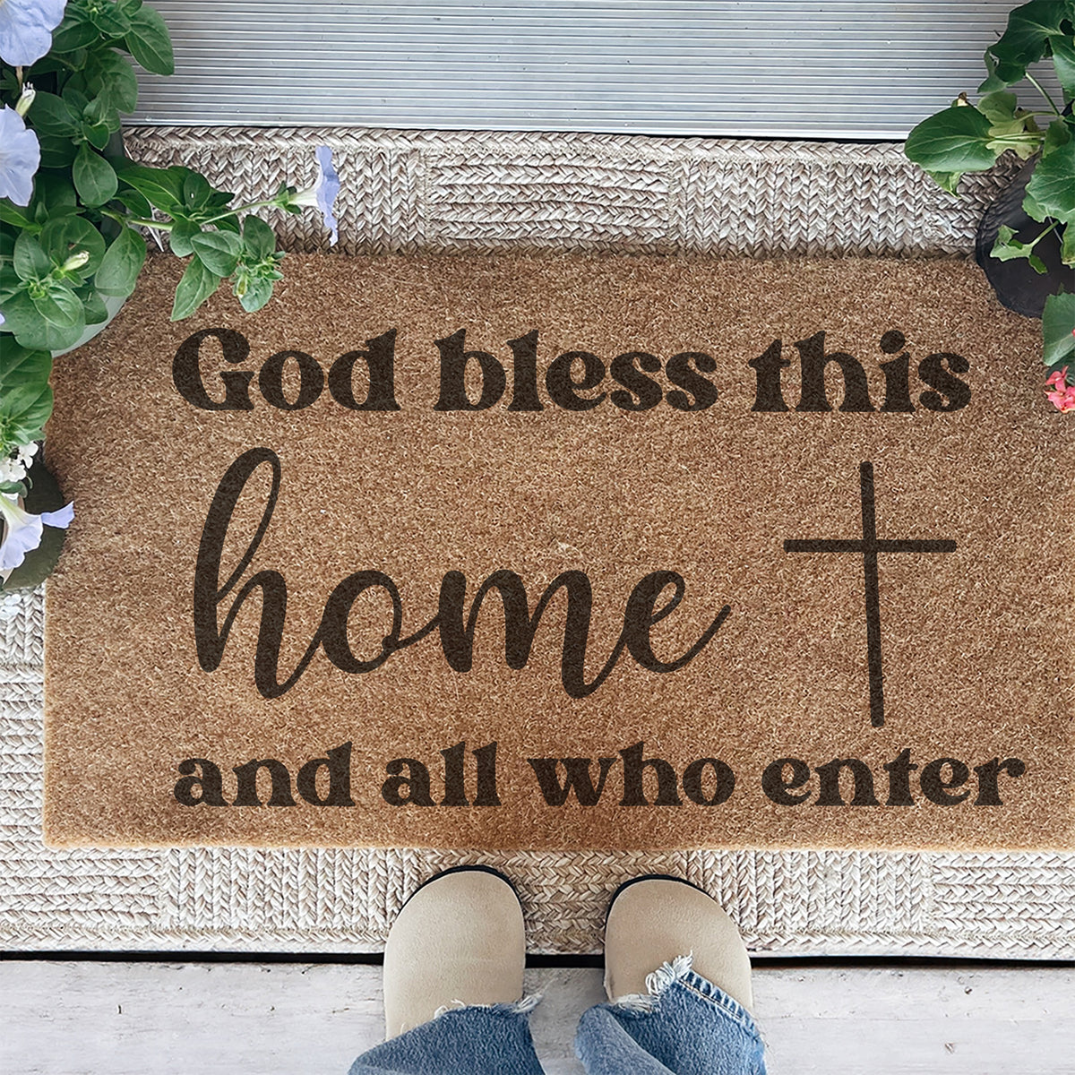 god bless this home Doormat