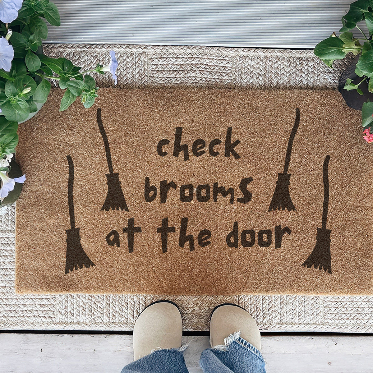 check brooms at the door Doormat